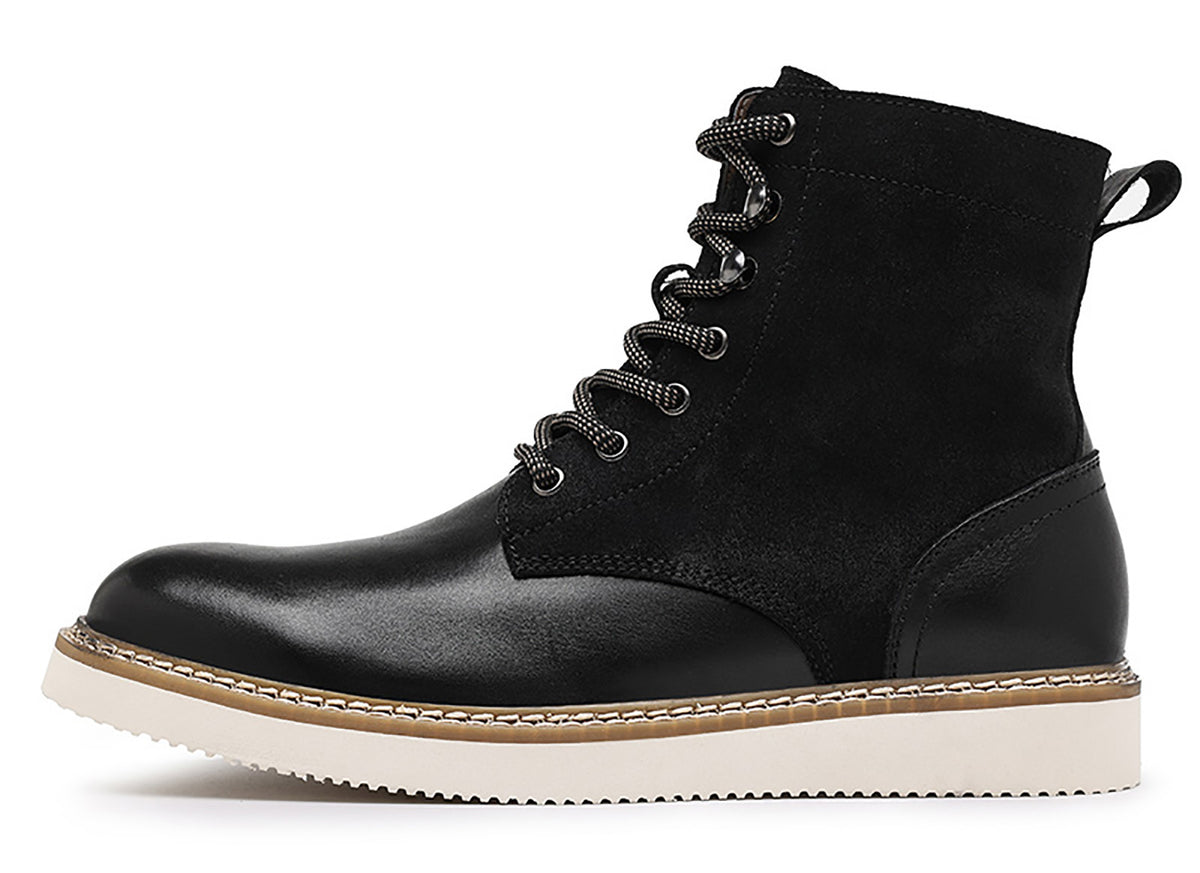 Men's Genuine Leather Lace Up Casual Dress Boots – Santimon