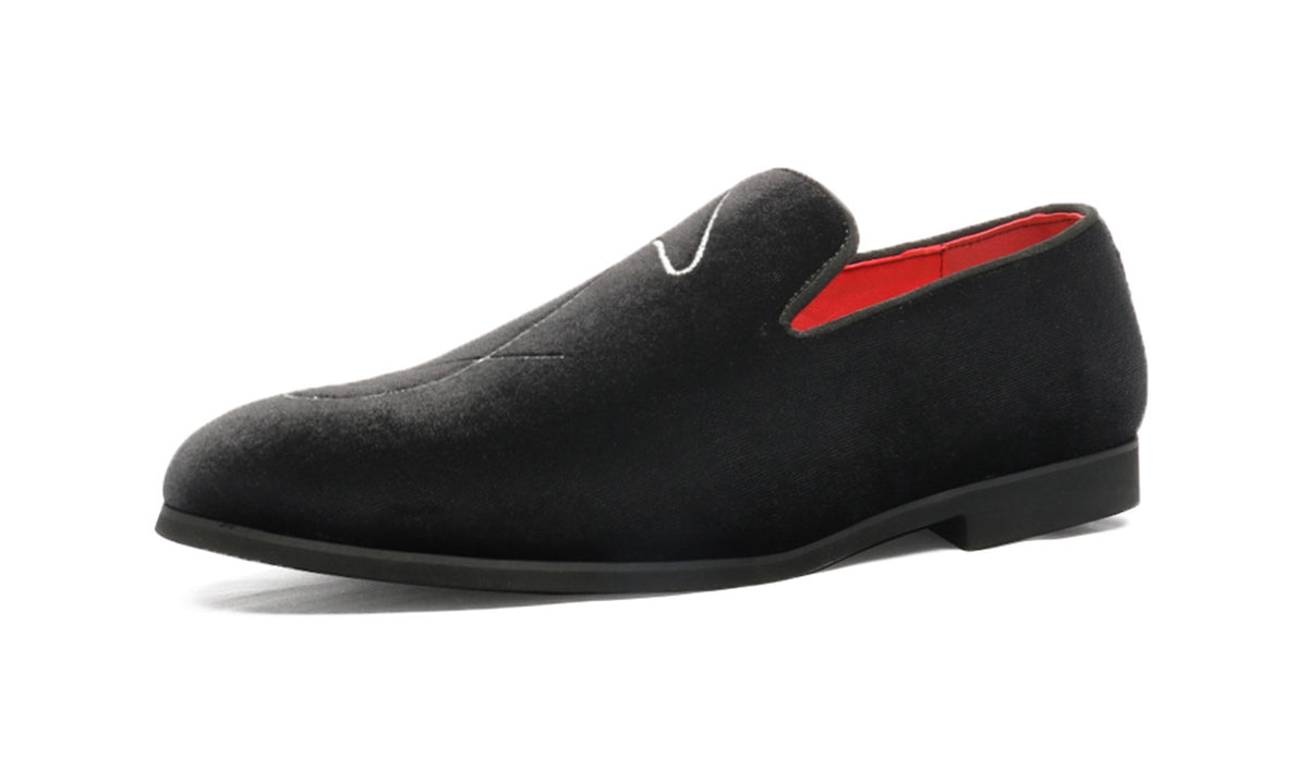 Santimon Mens US 9 Green Velvet Loafers Slip-on Casual Dress Shoes w/ Embroidery Amazon.com | CMM Men main image 4