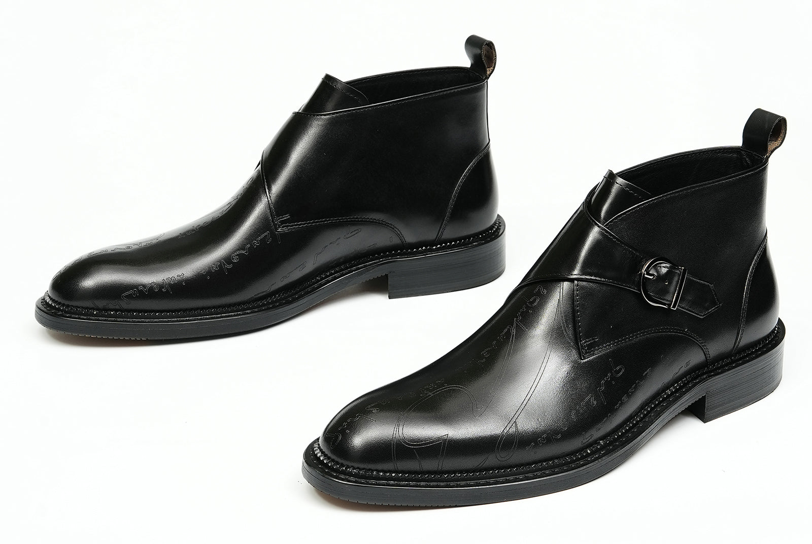 Men's Fashion Brogues Buckle Dress Boots