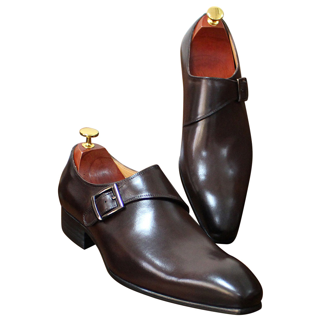 Men's Dress Formal Single Buckle Monk Strap Loafers