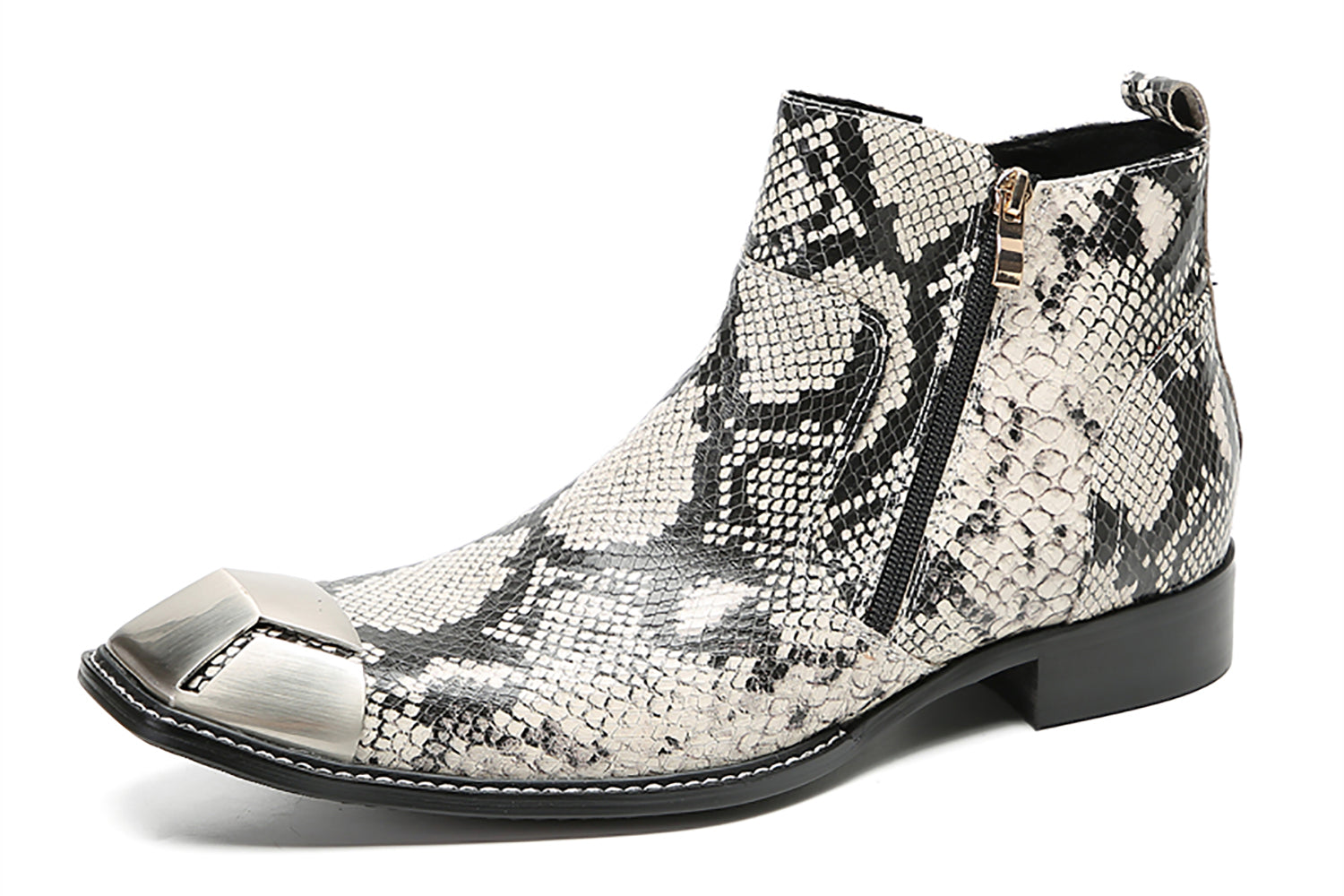 Men's Casual Double Zipper Western Boots