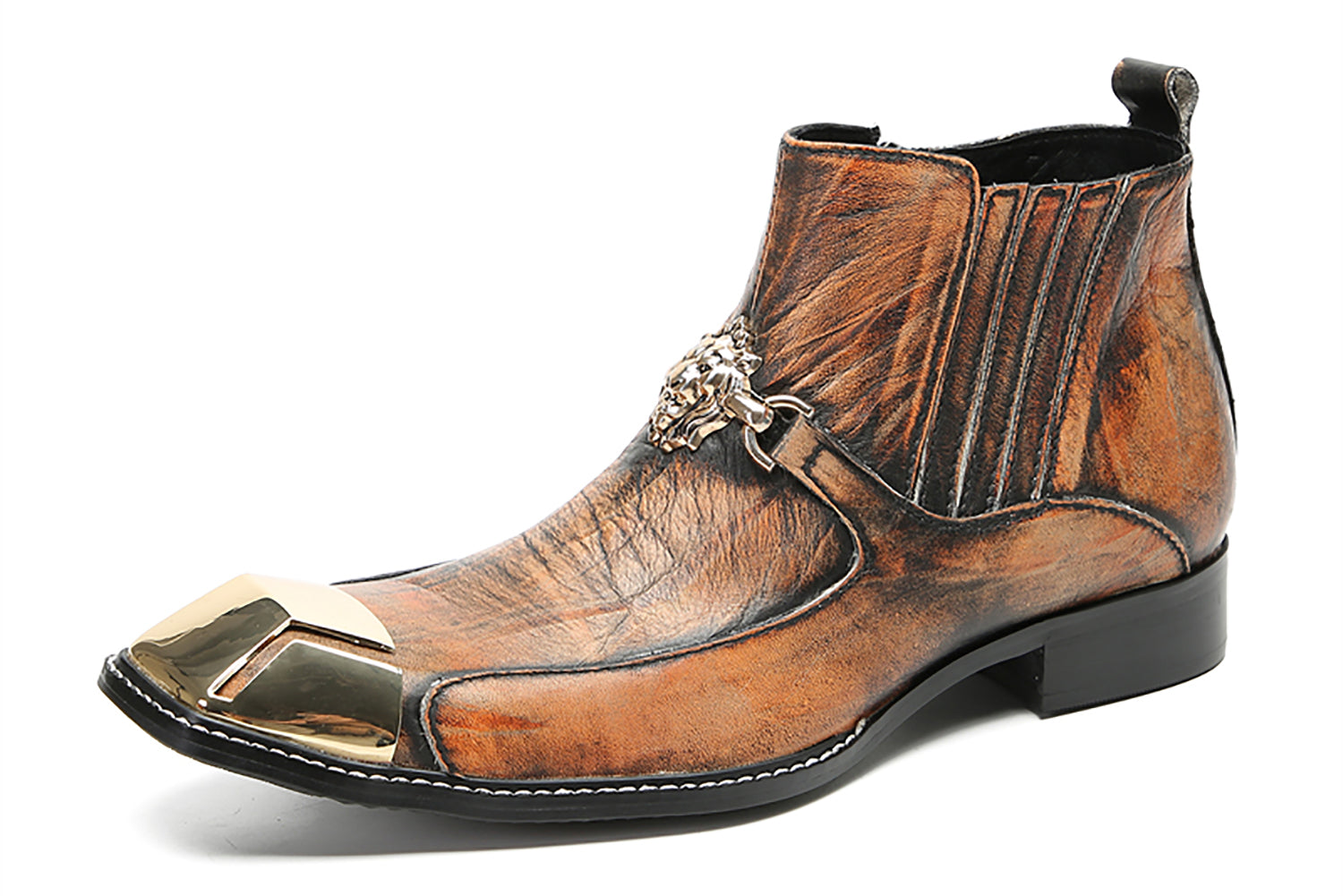 Botas occidentales informales con cremallera para hombre