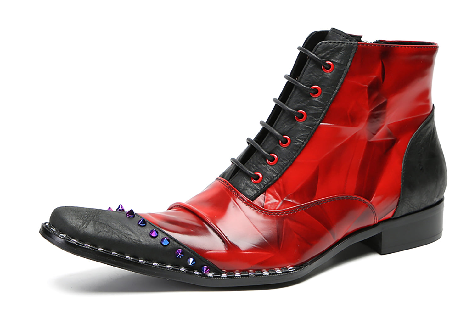 Men's Novelty Colorful Beads Western Boots