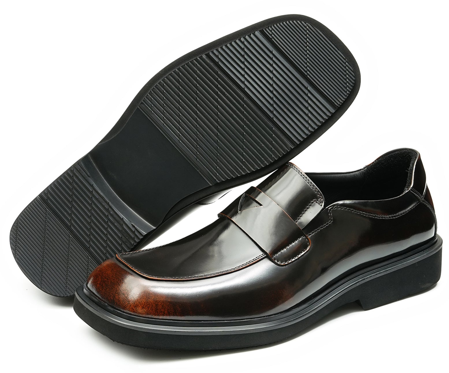 Mens Formal Dress Square Toe Penny Loafers