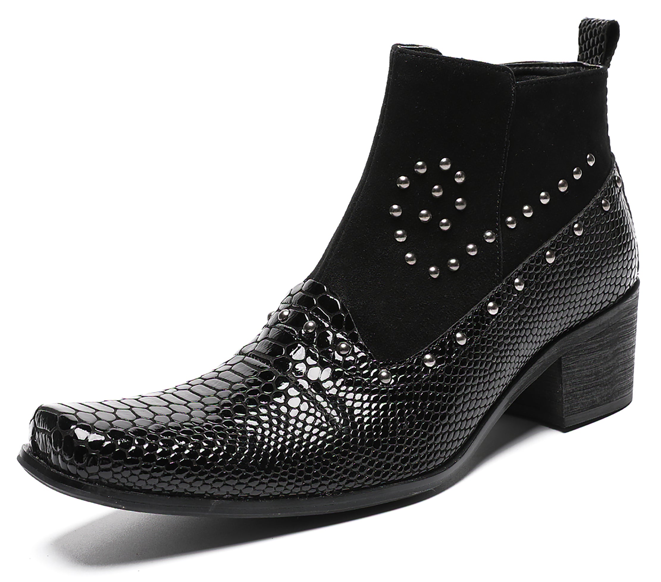 Mens Chelsea Boots Beads Zipper Ankle Boots