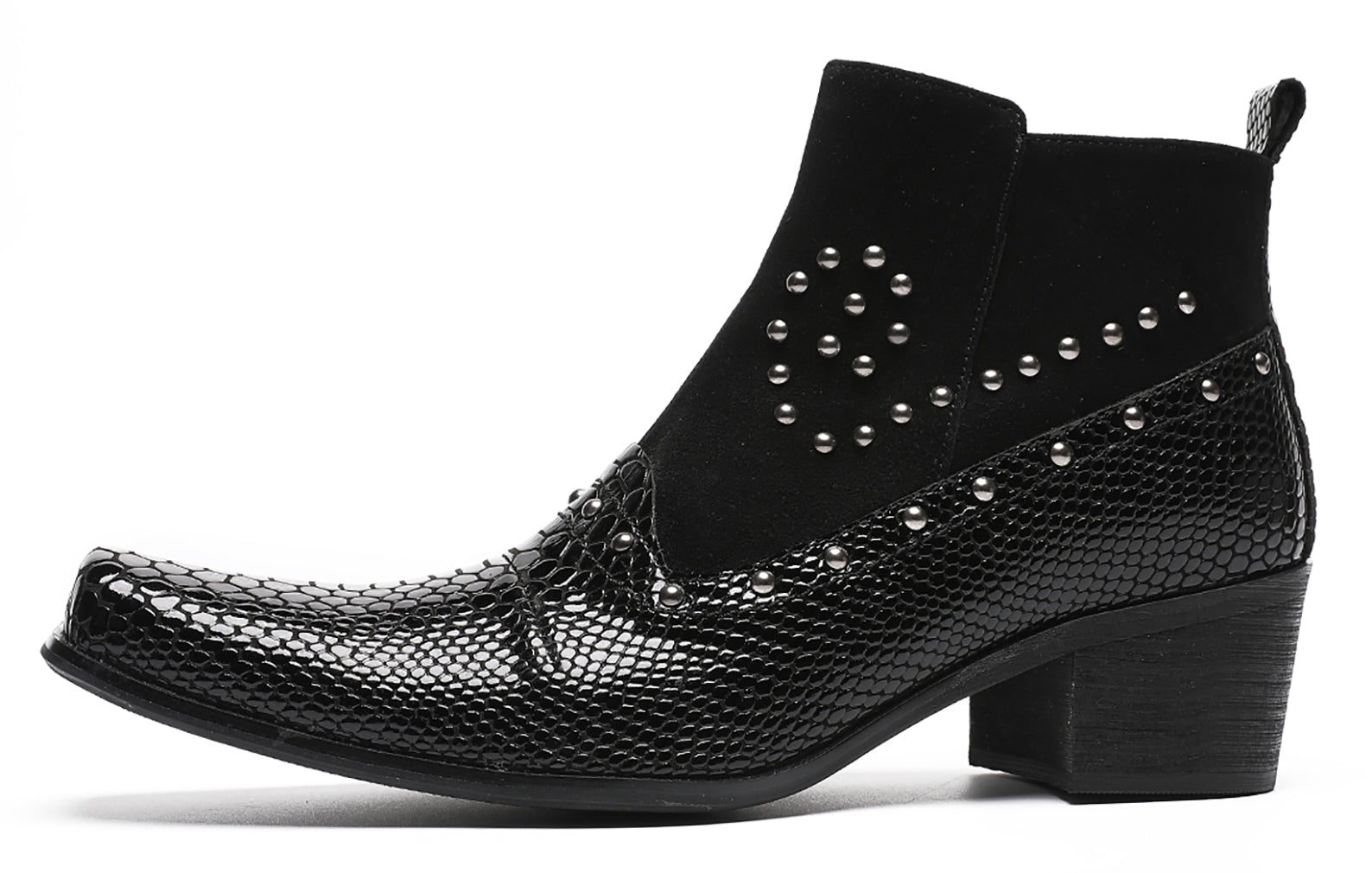Mens Chelsea Boots Beads Zipper Ankle Boots