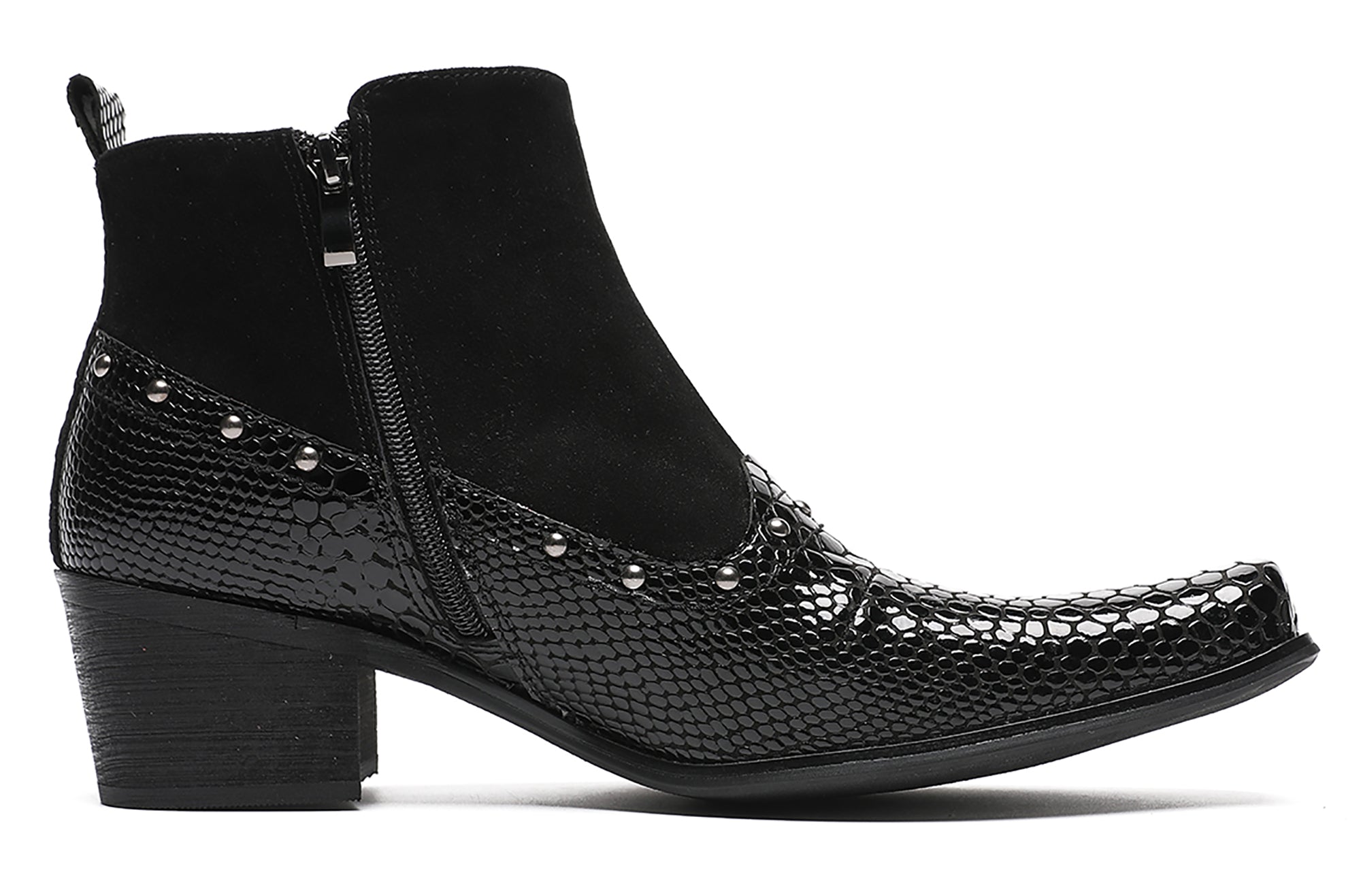 Mens Chelsea Boots Beads Zipper Ankle Boots