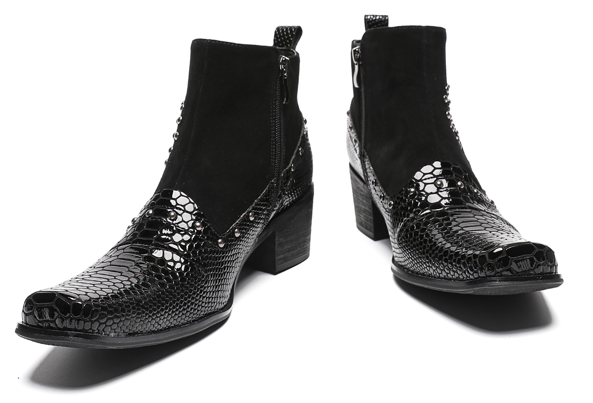 Mens Chelsea Boots Beads Zipper Ankle Boots