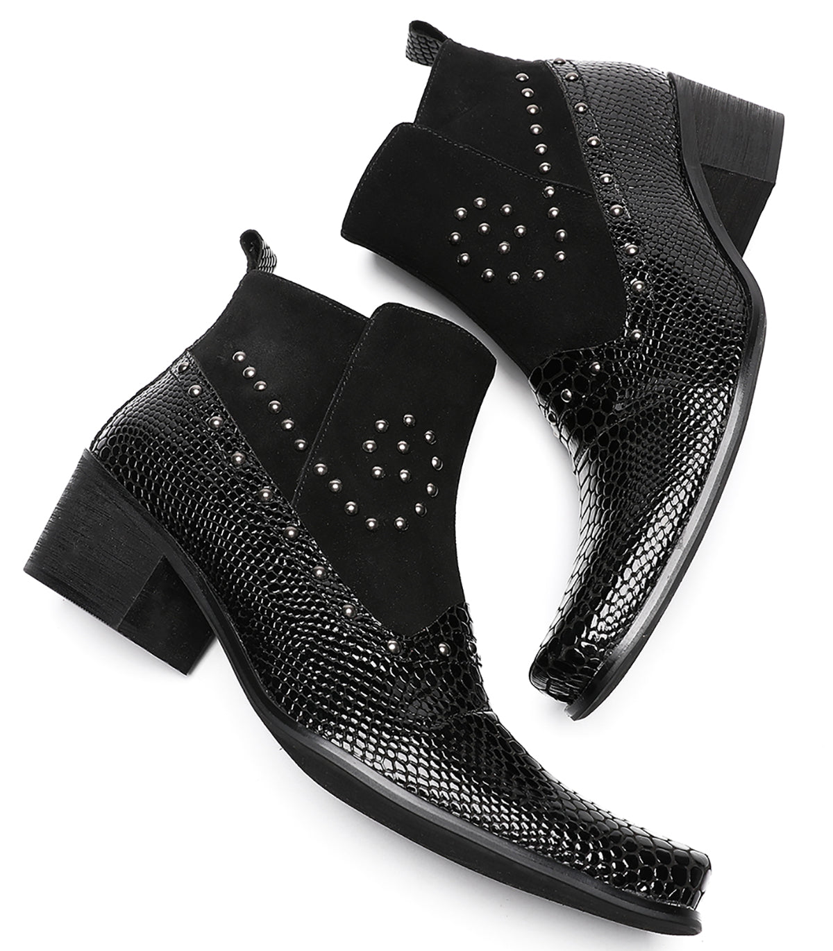 Mens Chelsea Boots Beads Zipper Ankle Boots