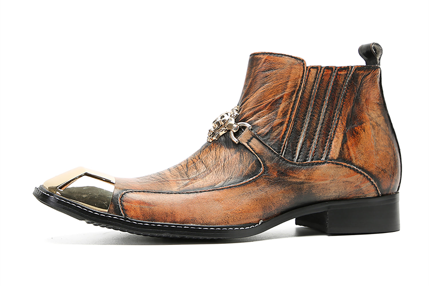 Botas occidentales informales con cremallera para hombre