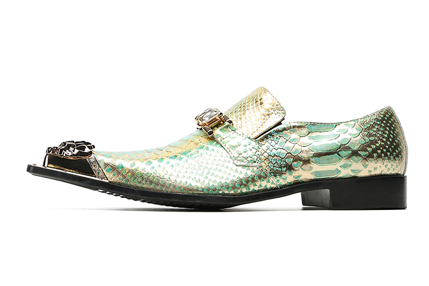 Zapatos con punta metálica de piel de vaca para hombre