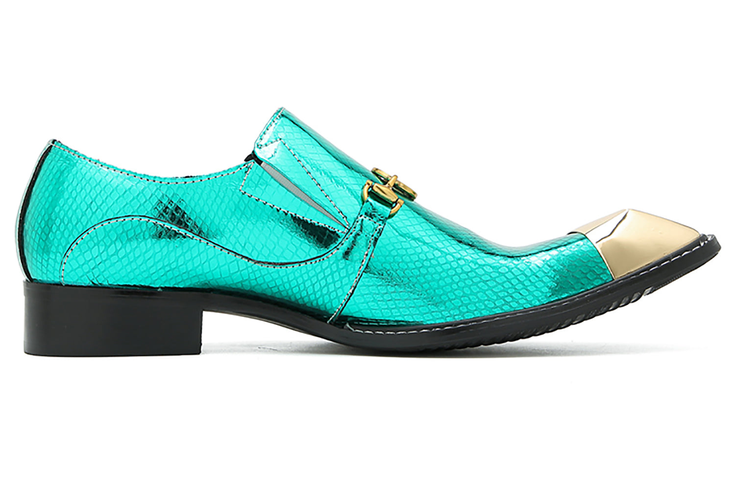 Men's Metal-Square Toe Western Horsebit Loafers