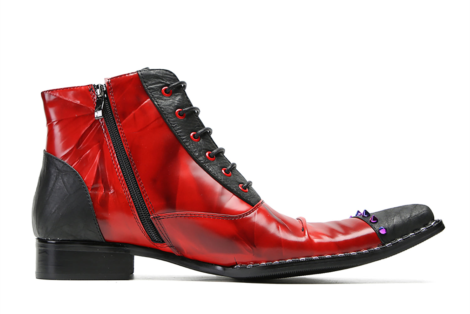 Men's Novelty Colorful Beads Western Boots