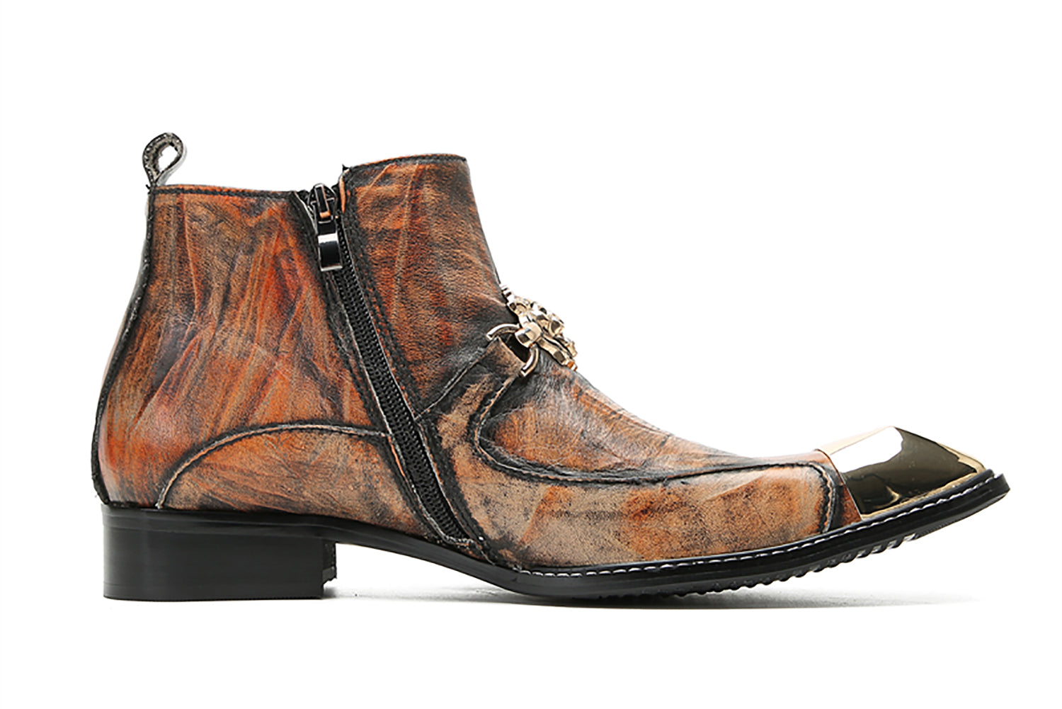 Botas occidentales informales con cremallera para hombre