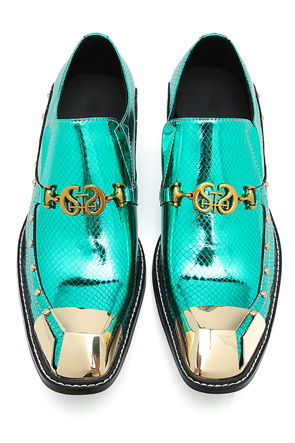 Men's Metal-Square Toe Western Horsebit Loafers