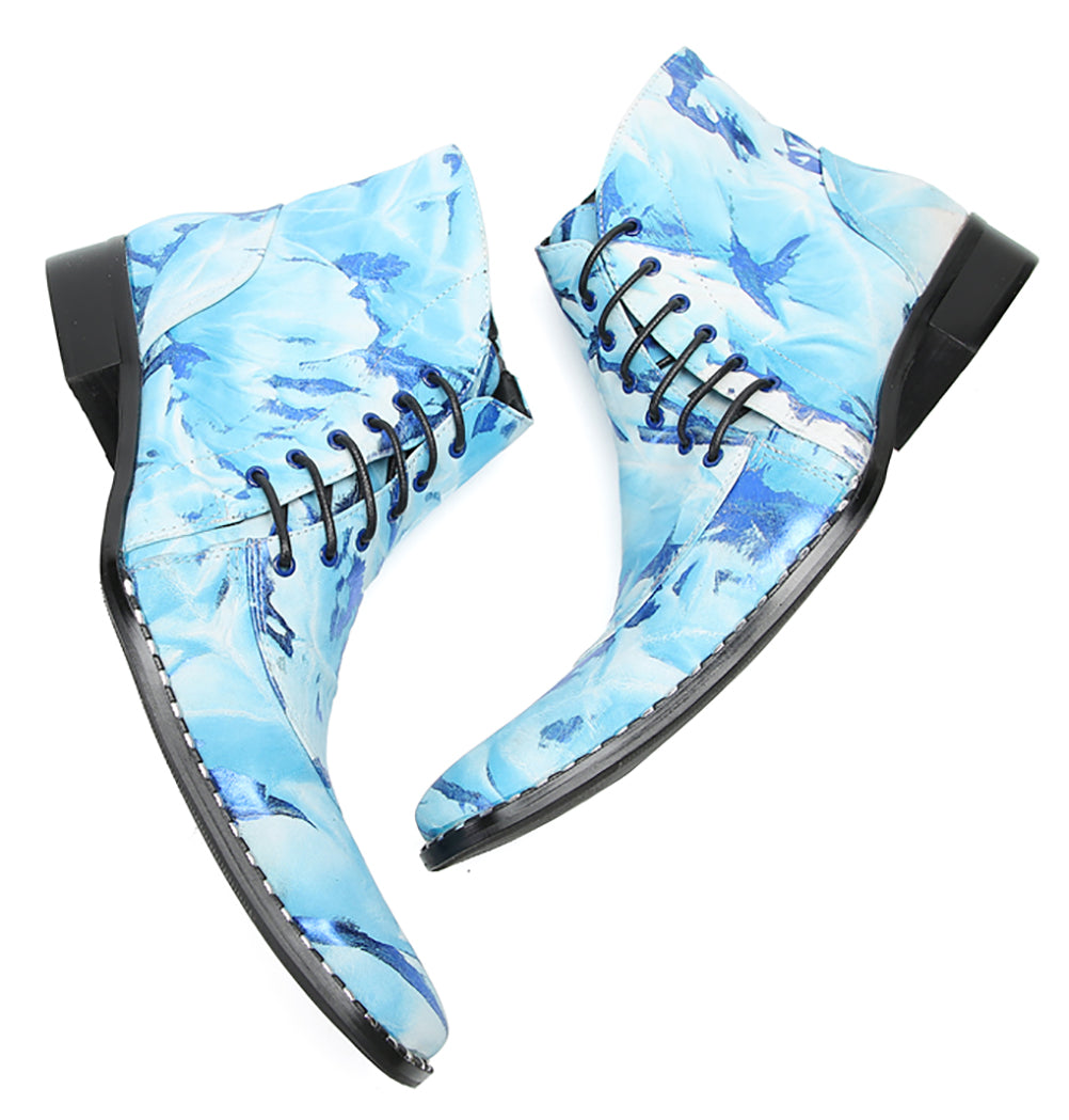 Men's Shoelaces On The Side Western Boots