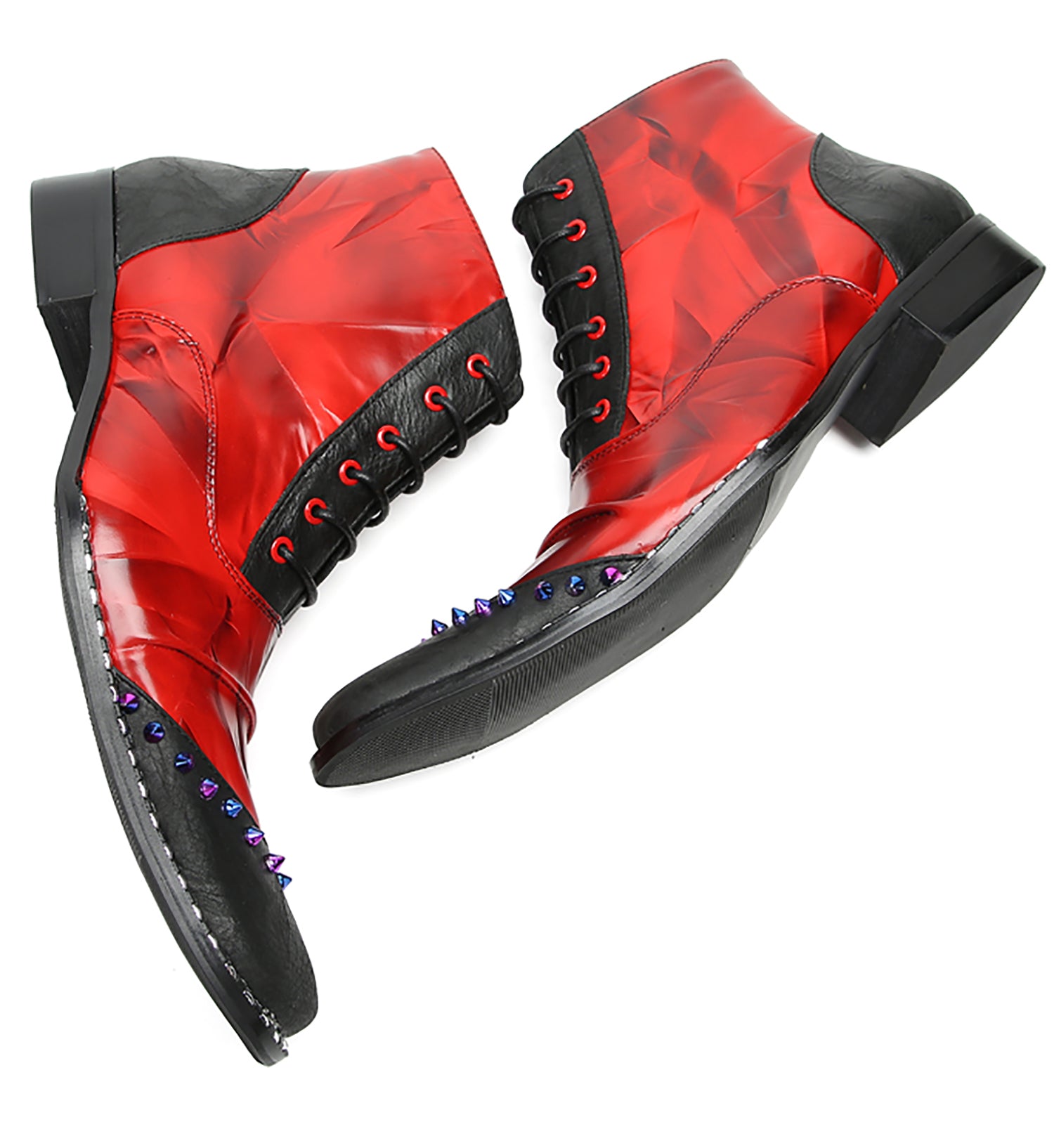 Men's Novelty Colorful Beads Western Boots
