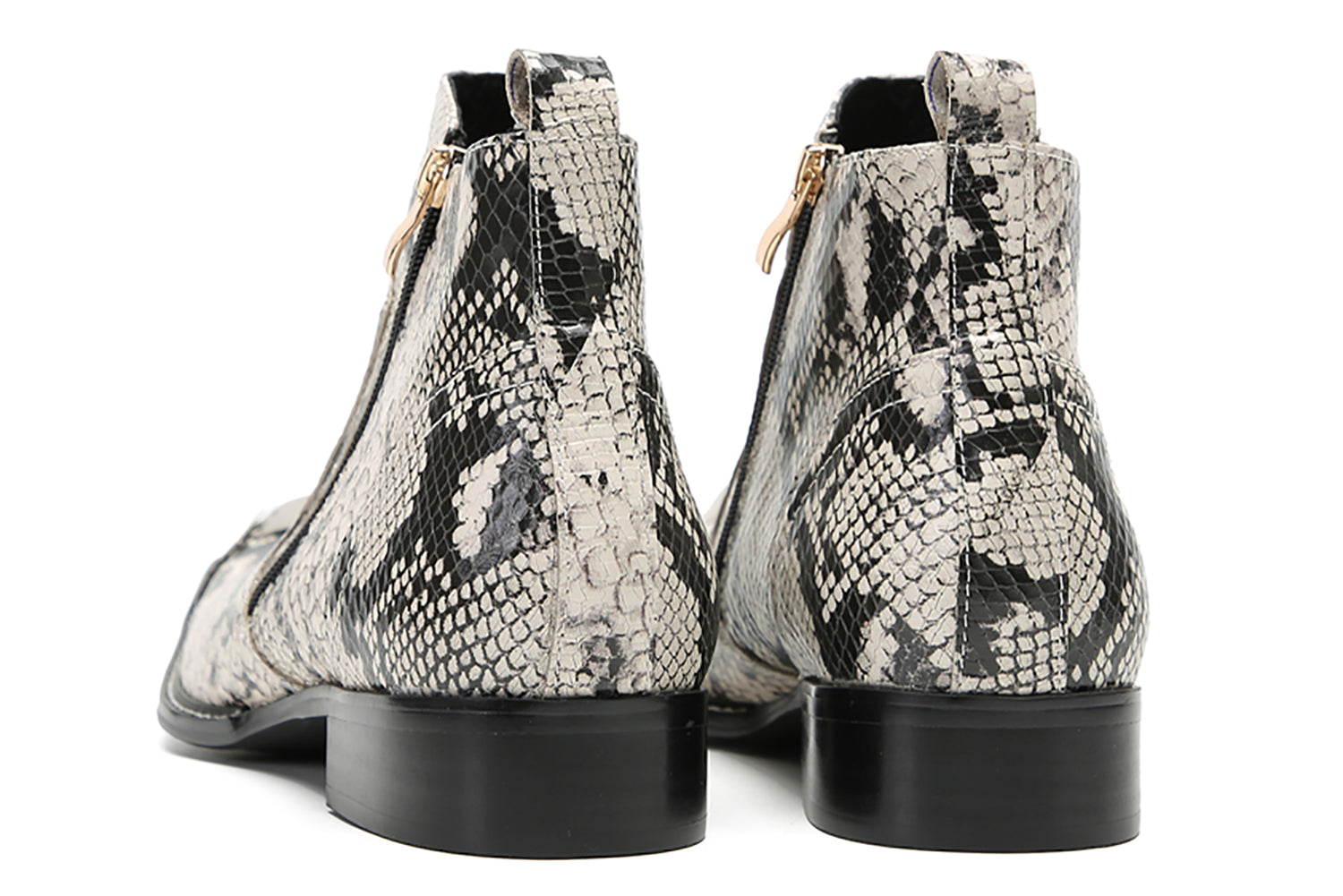 Men's Casual Double Zipper Western Boots