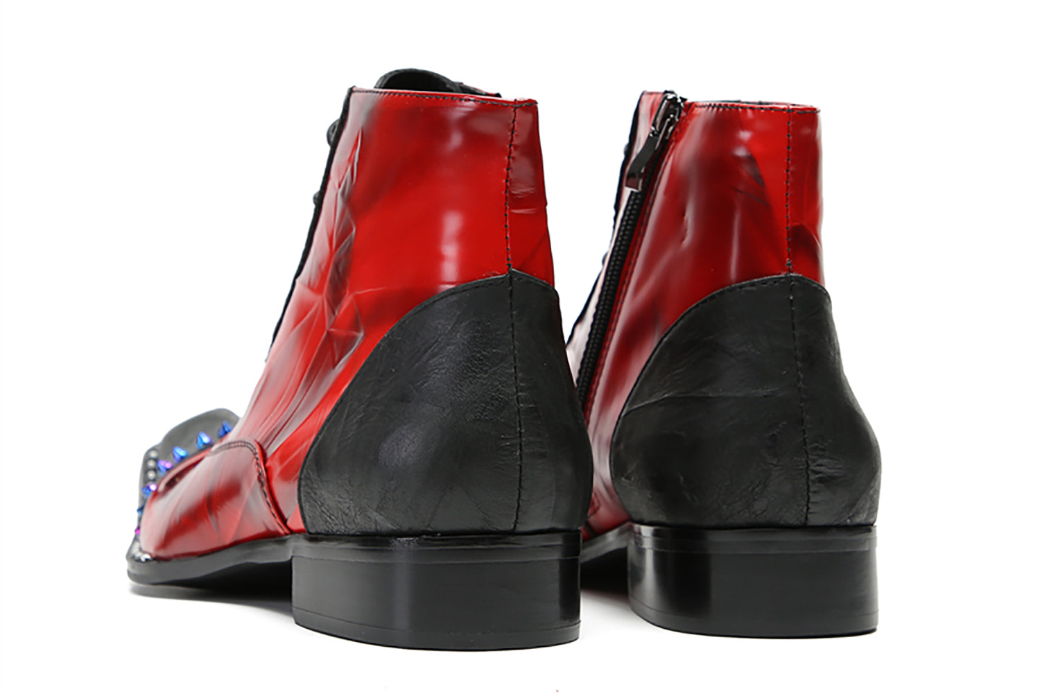 Men's Novelty Colorful Beads Western Boots