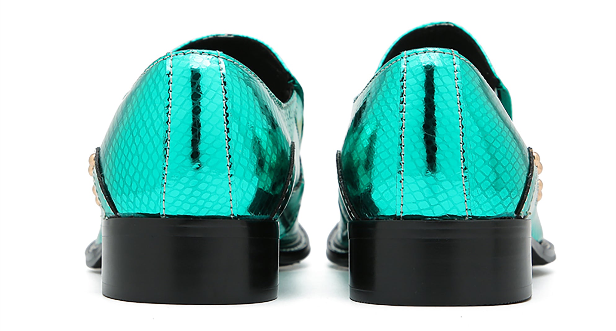 Men's Metal-Square Toe Western Horsebit Loafers