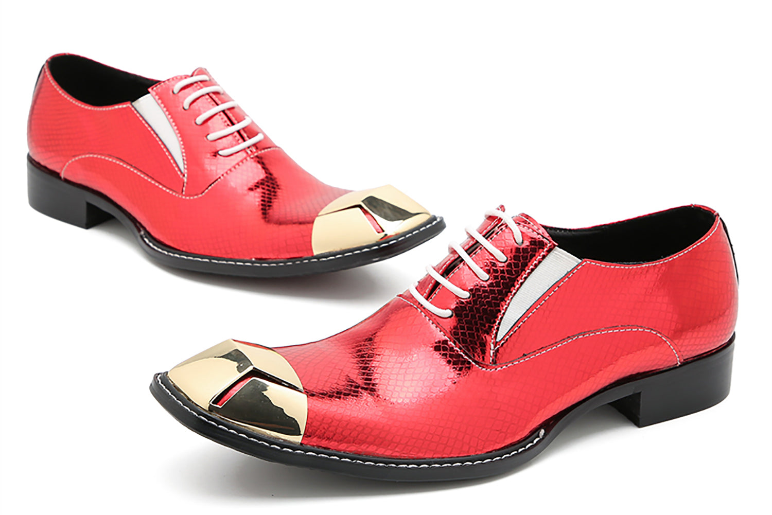 Men's Metal-Square Toe Dress Western Oxfords