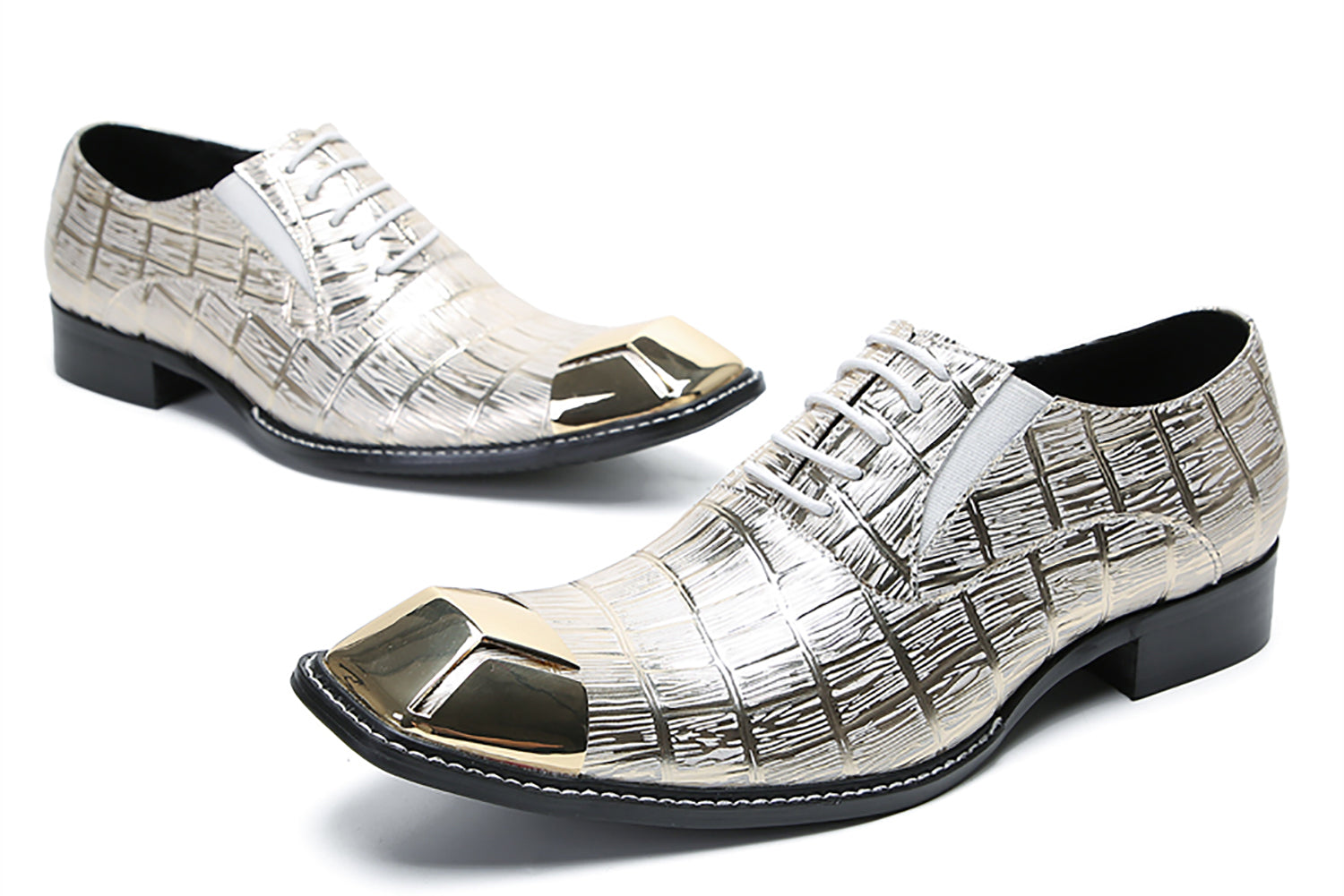 Men's Metal-Square Toe Dress Western Oxfords
