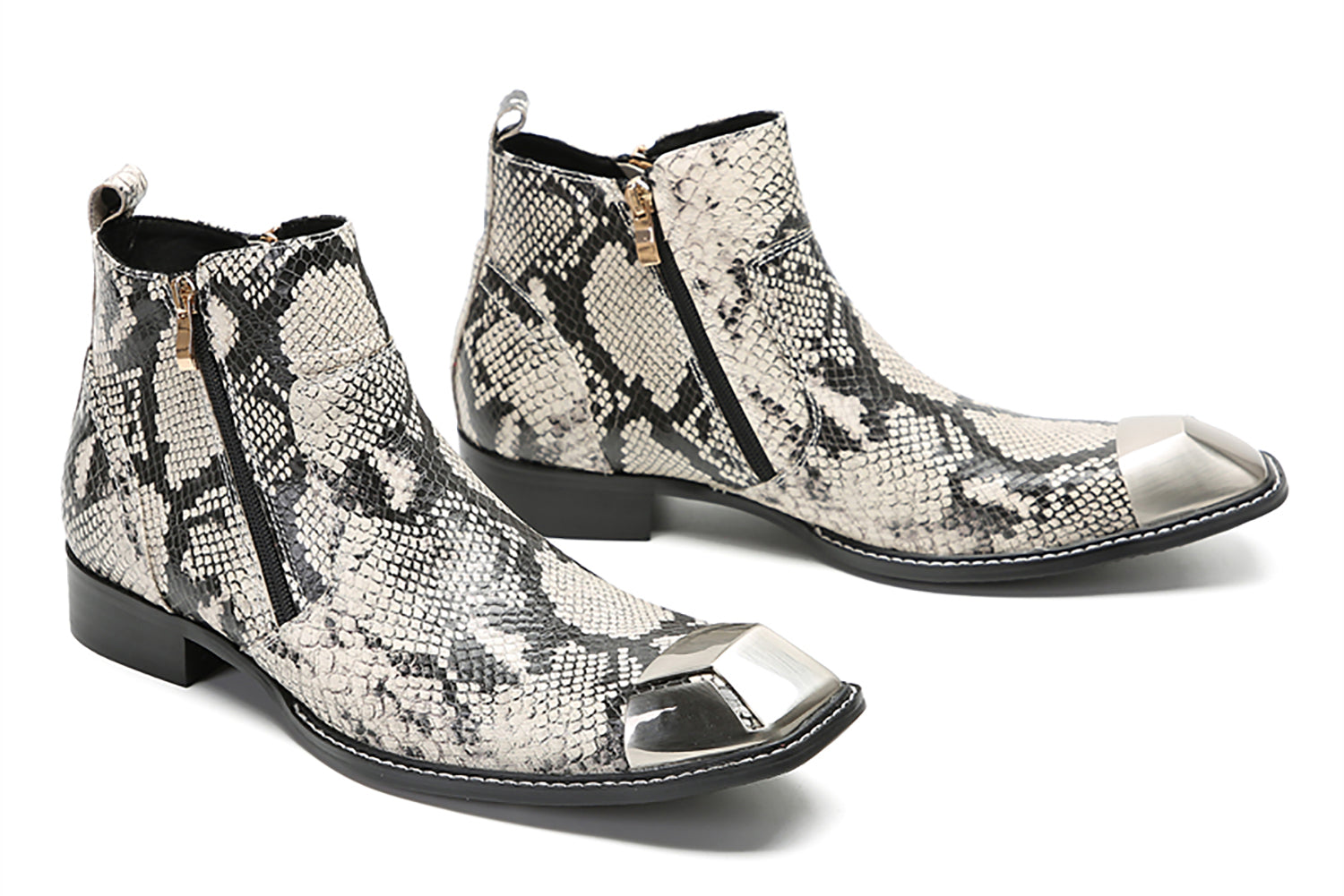 Men's Casual Double Zipper Western Boots