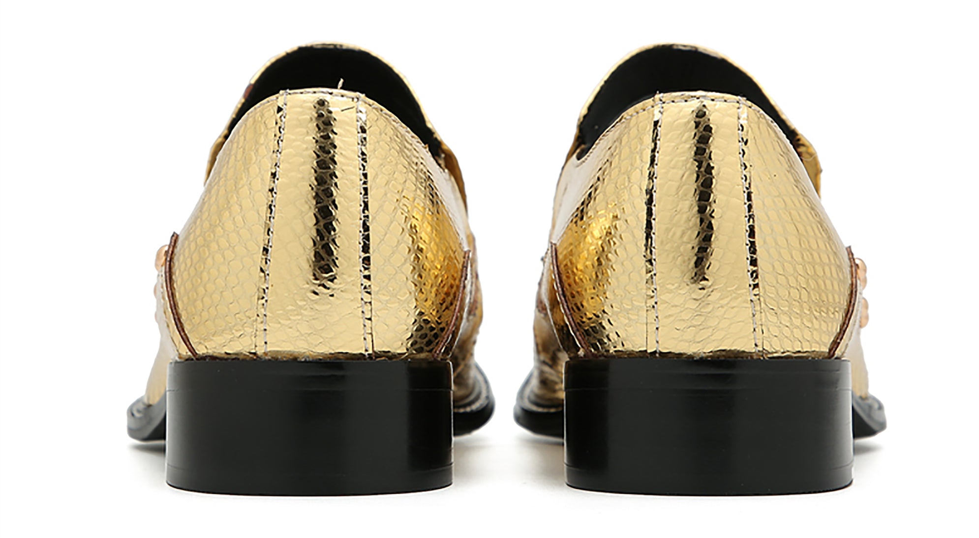 Men's Metal-Square Toe Western Horsebit Loafers