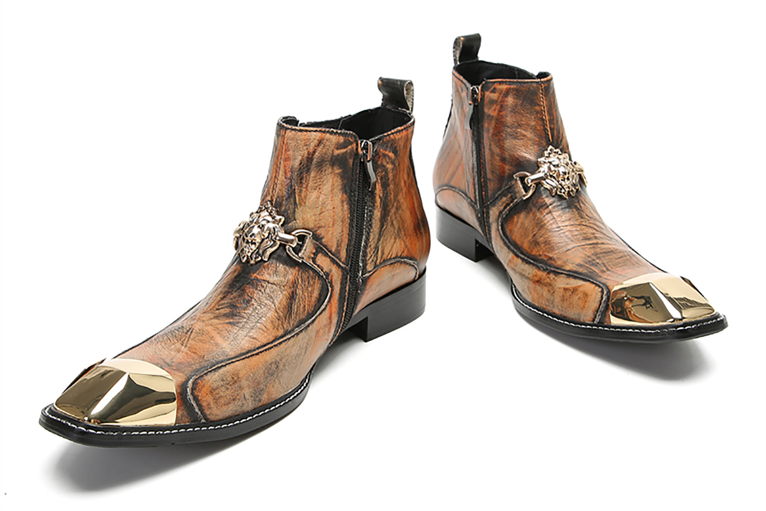 Botas occidentales informales con cremallera para hombre