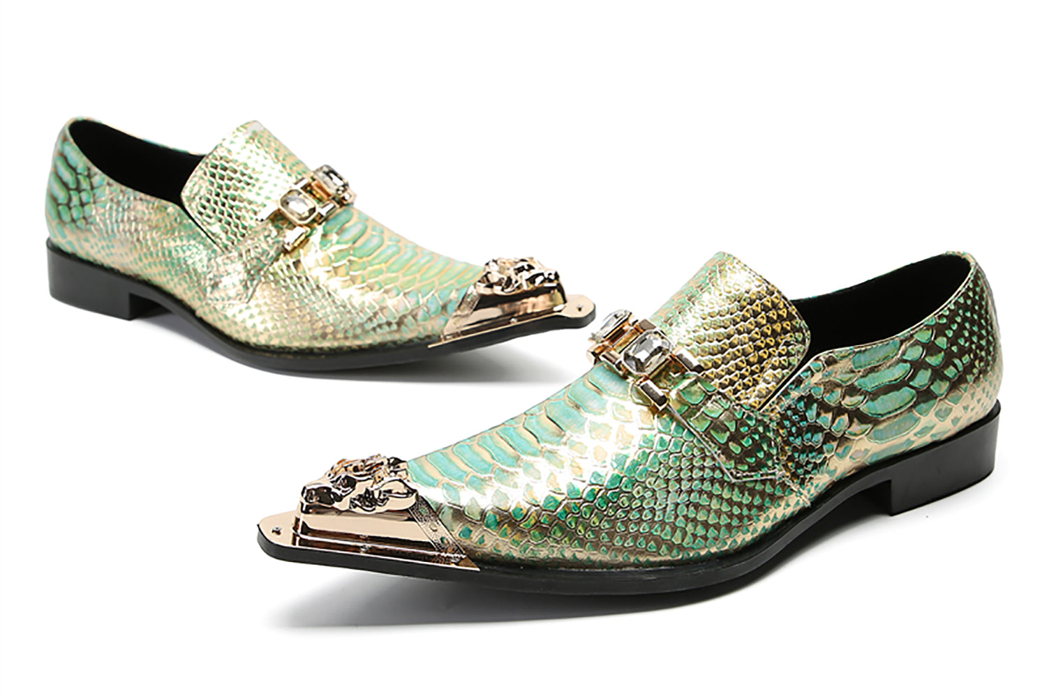 Zapatos con punta metálica de piel de vaca para hombre