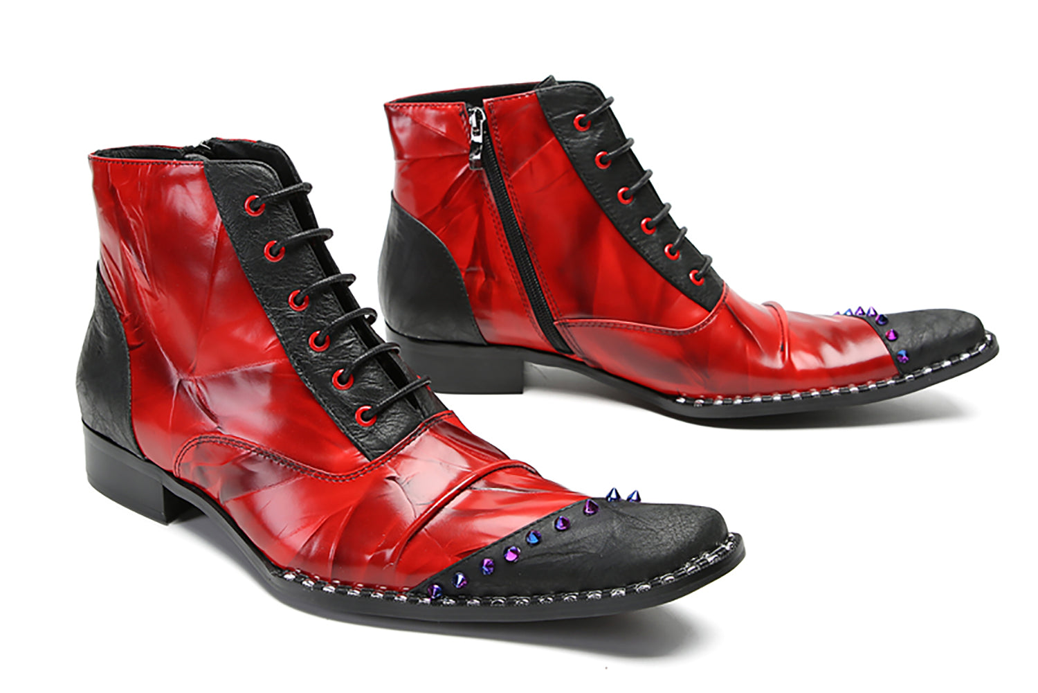 Men's Novelty Colorful Beads Western Boots