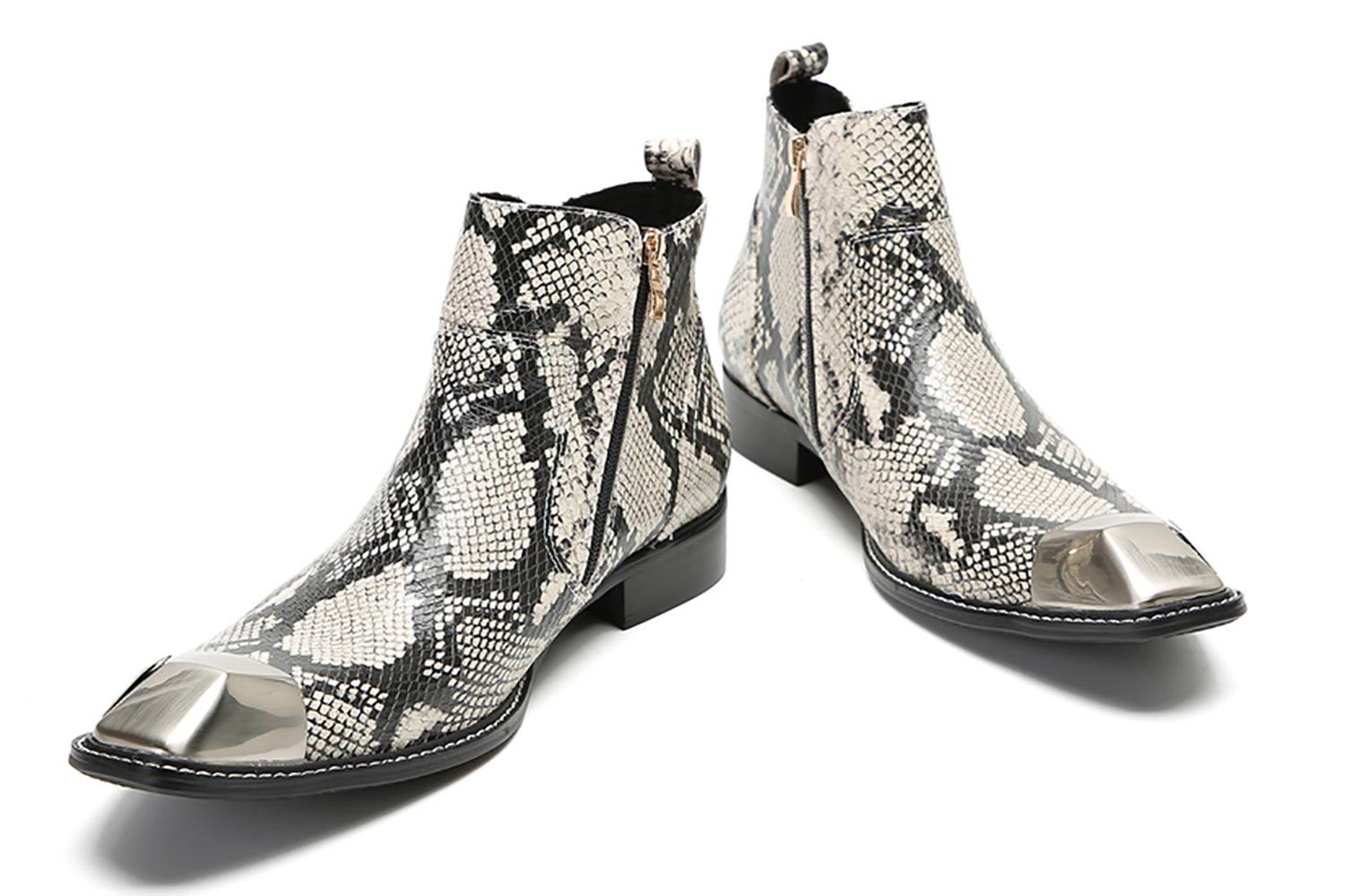 Men's Casual Double Zipper Western Boots