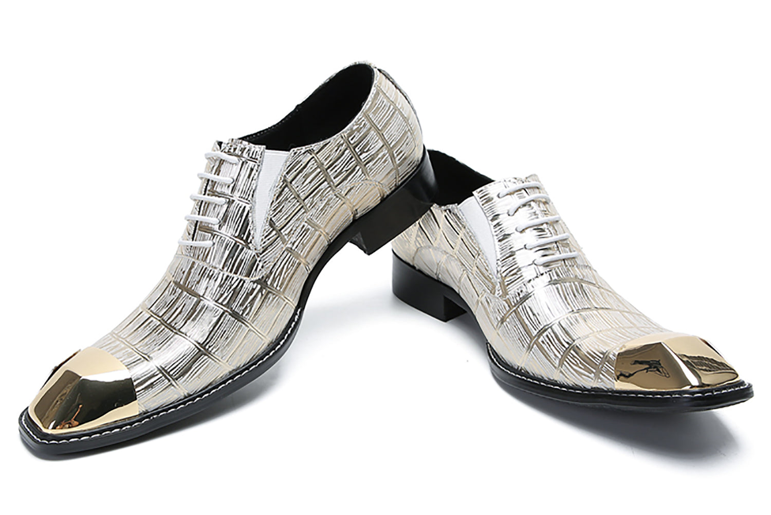 Men's Metal-Square Toe Dress Western Oxfords