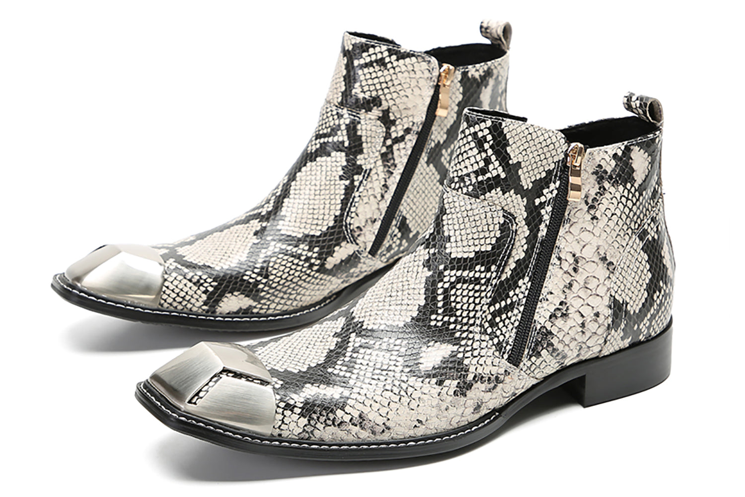Men's Casual Double Zipper Western Boots