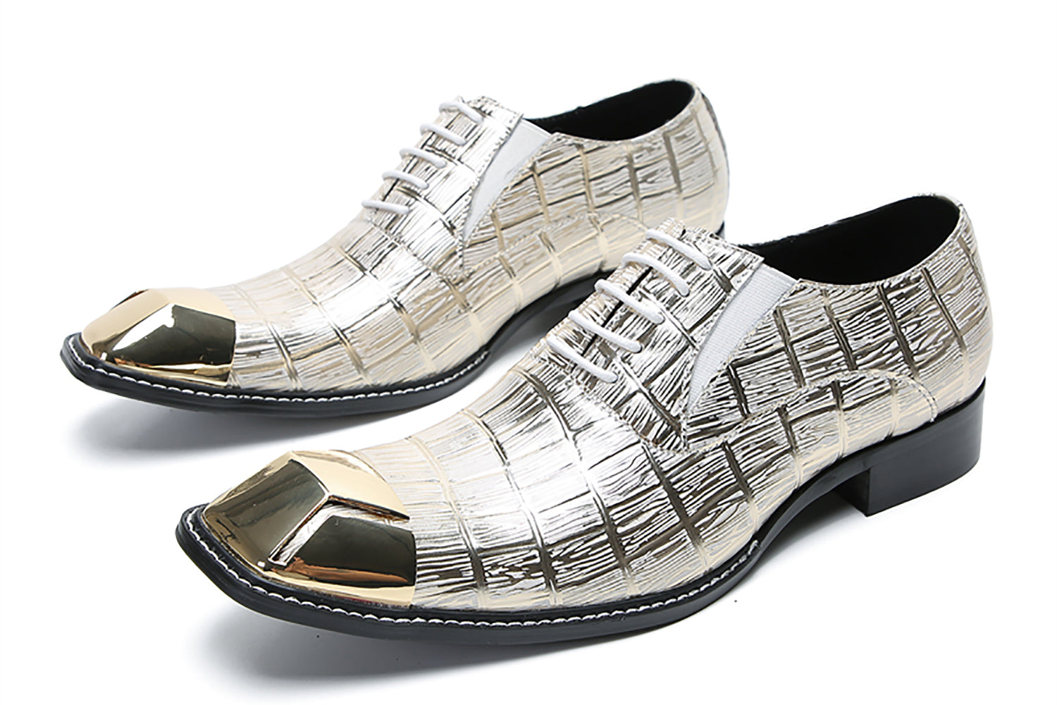 Men's Metal-Square Toe Dress Western Oxfords