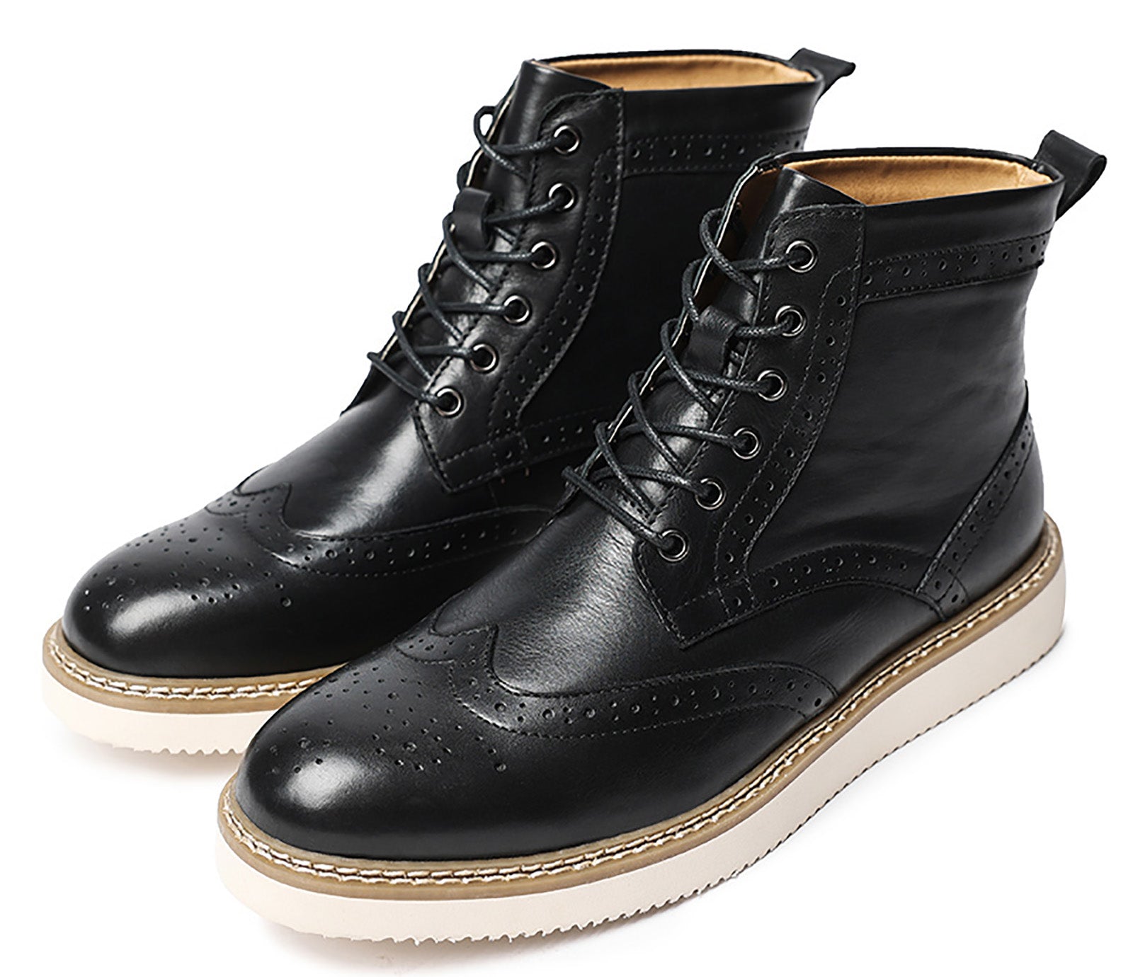 Men's Genuine Leather Lace Up Casual Dress Boots