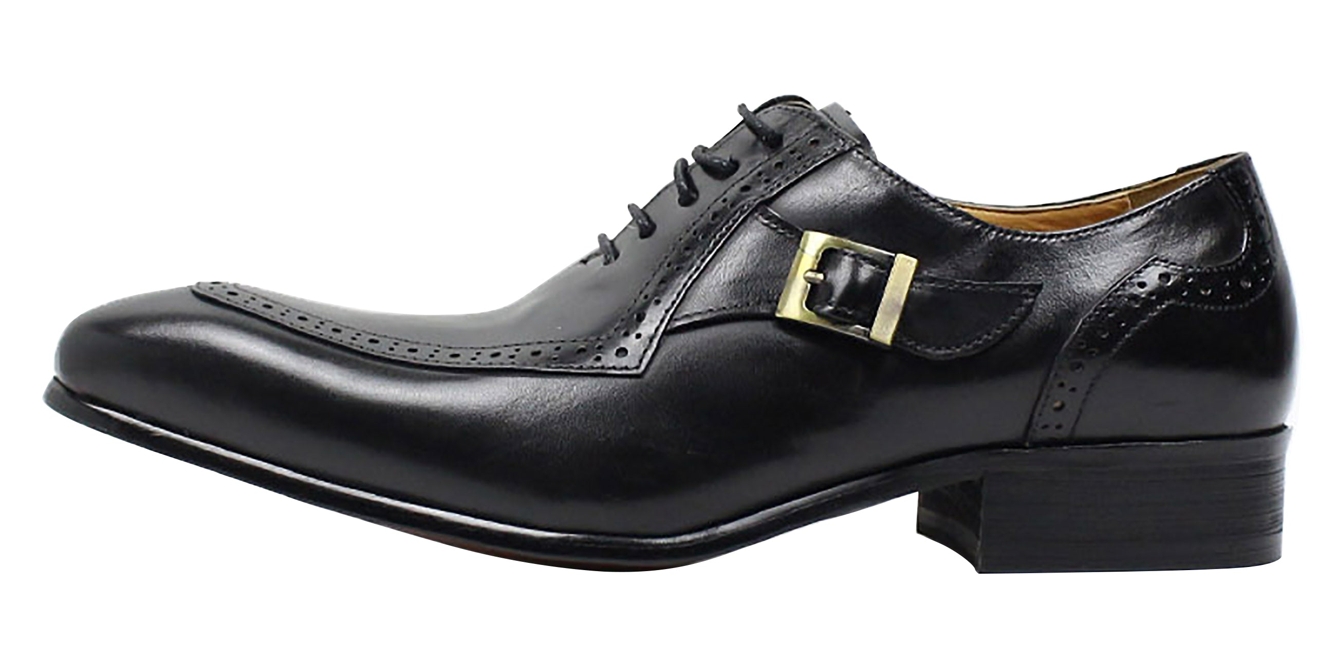 Men's Dress Formal Buckle Longwing Brogues Oxfords