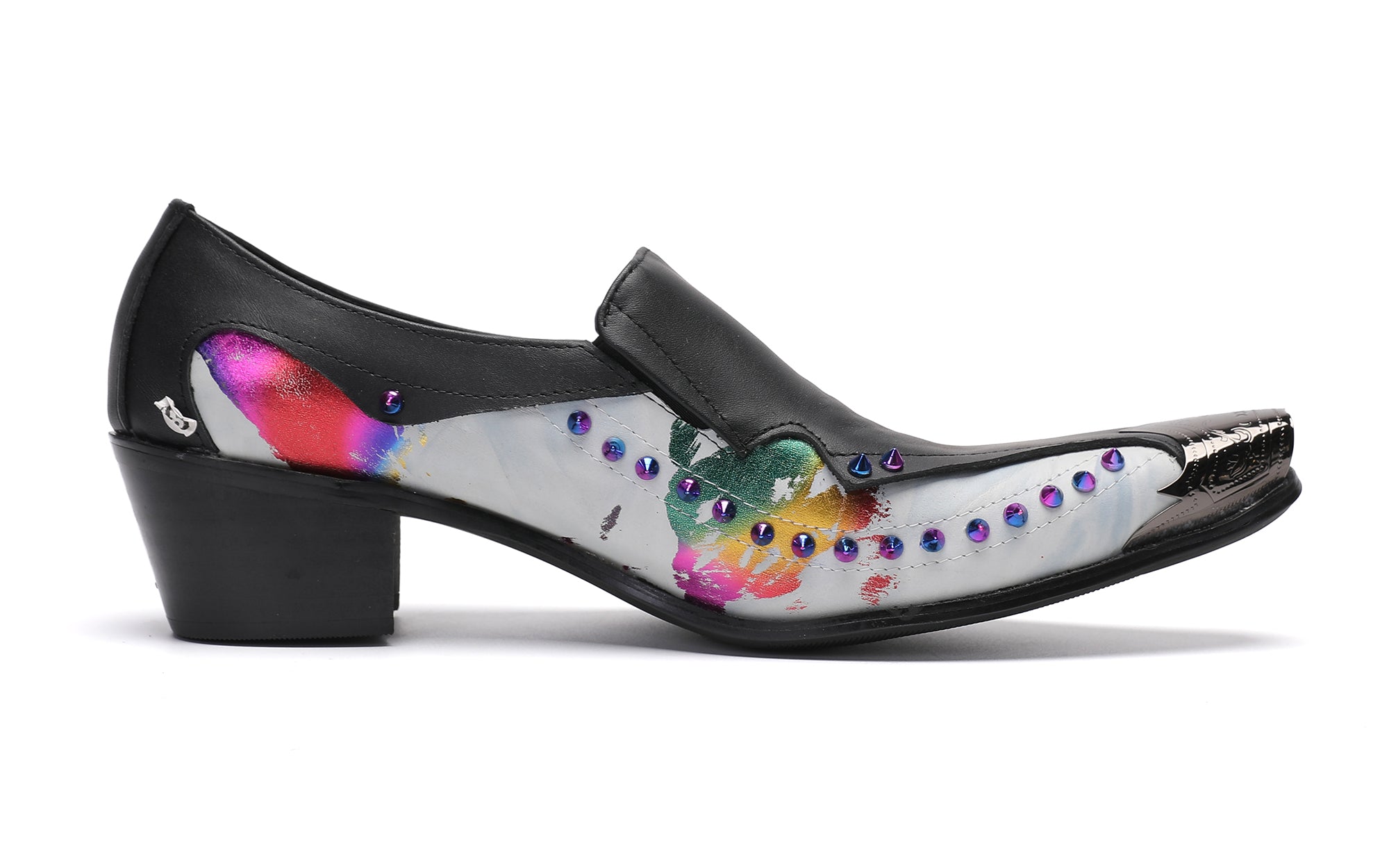Men's Metal-Tip Toe Western Beads Penny Loafers