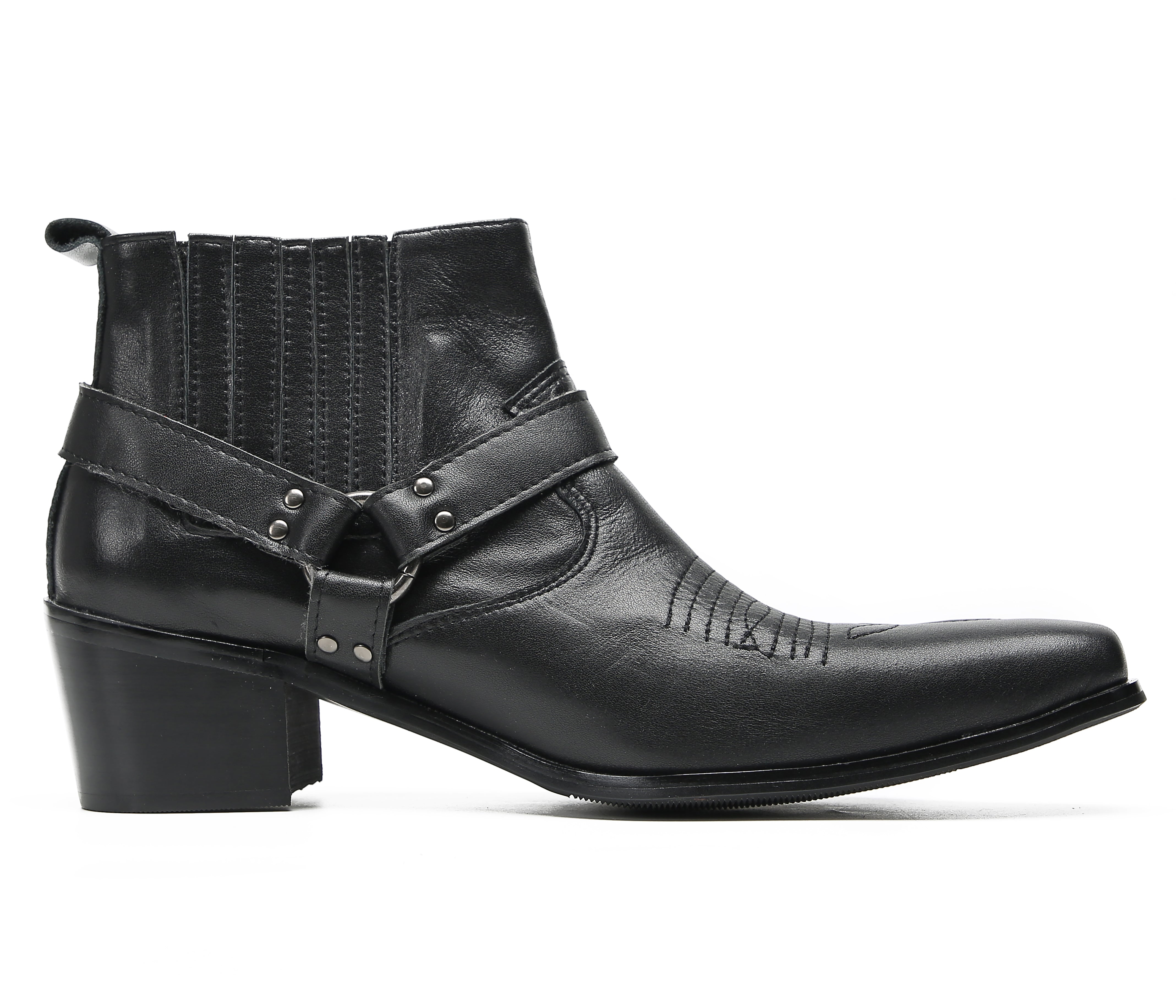 Men's Chain Strap Retro Western Boots
