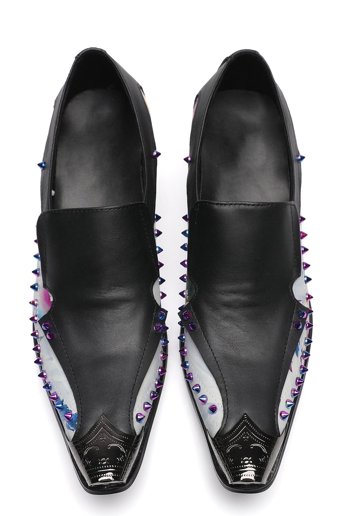 Men's Metal-Tip Toe Western Beads Penny Loafers