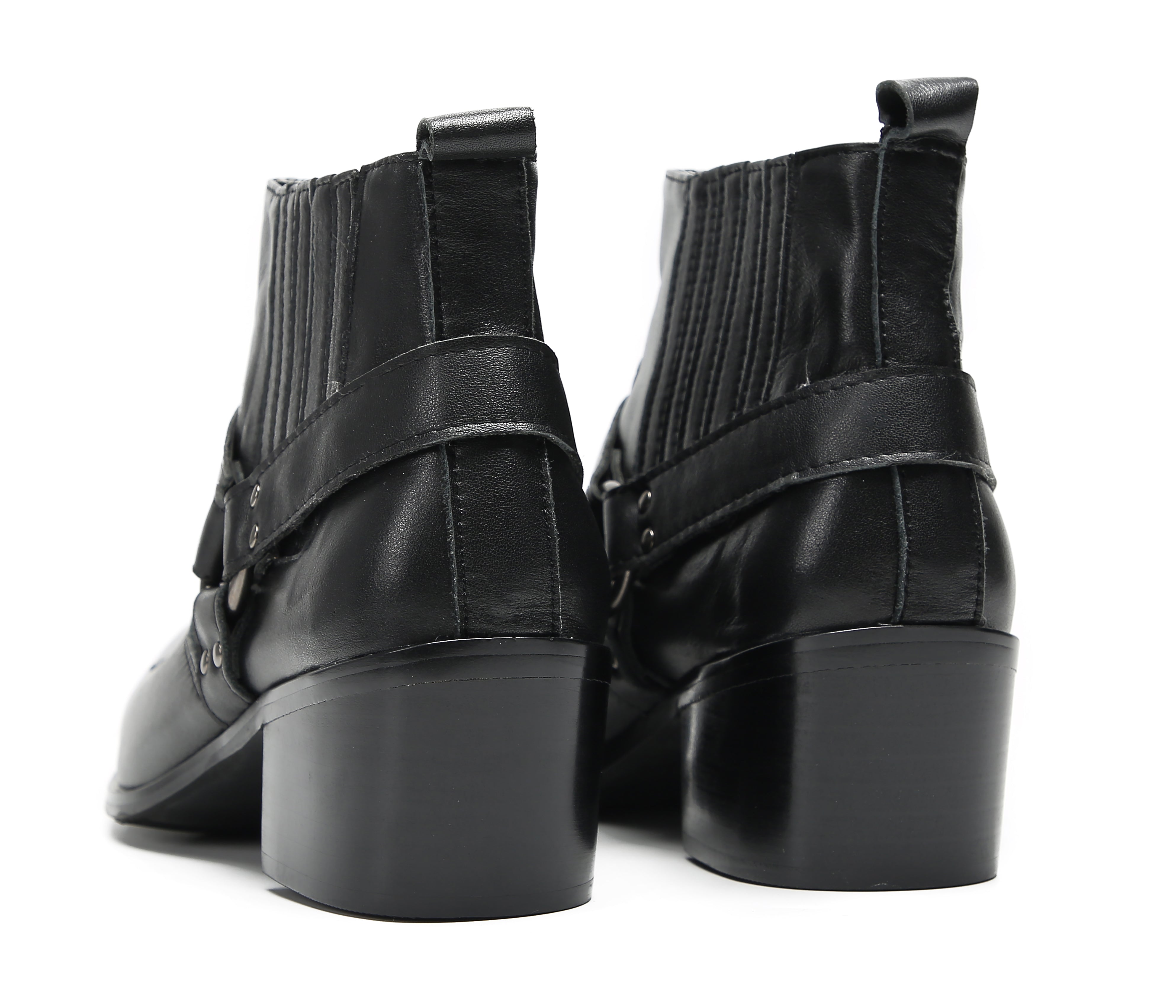 Men's Chain Strap Retro Western Boots