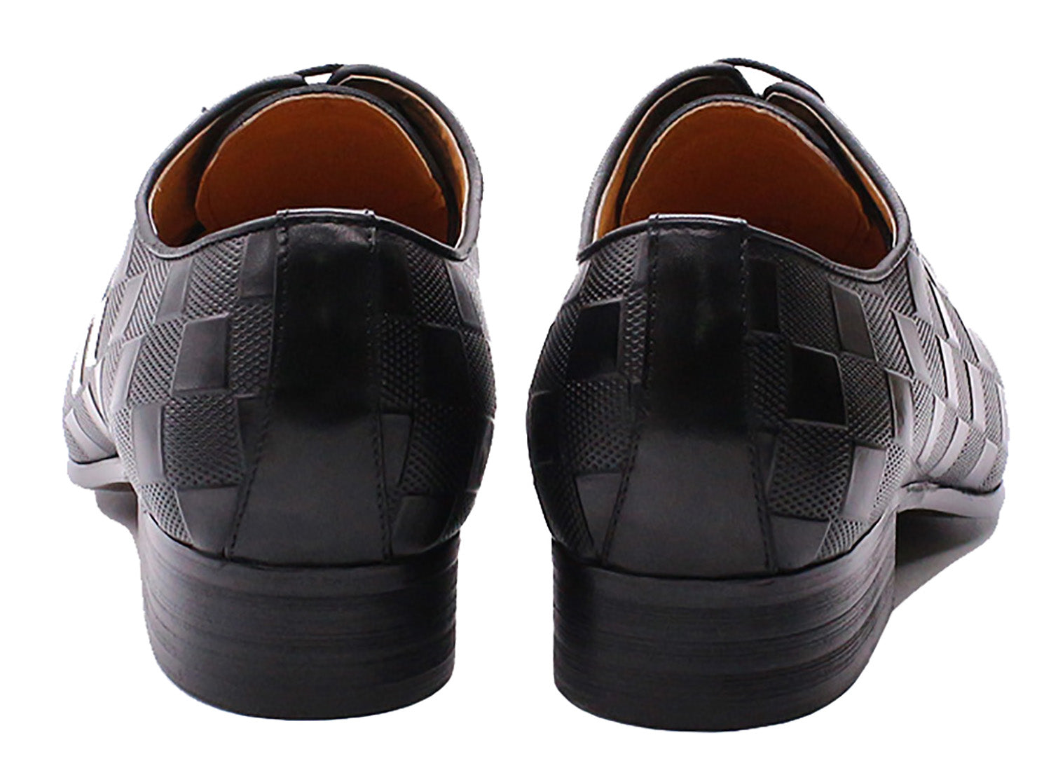 Men's Handmade Plaid Texture Oxfords