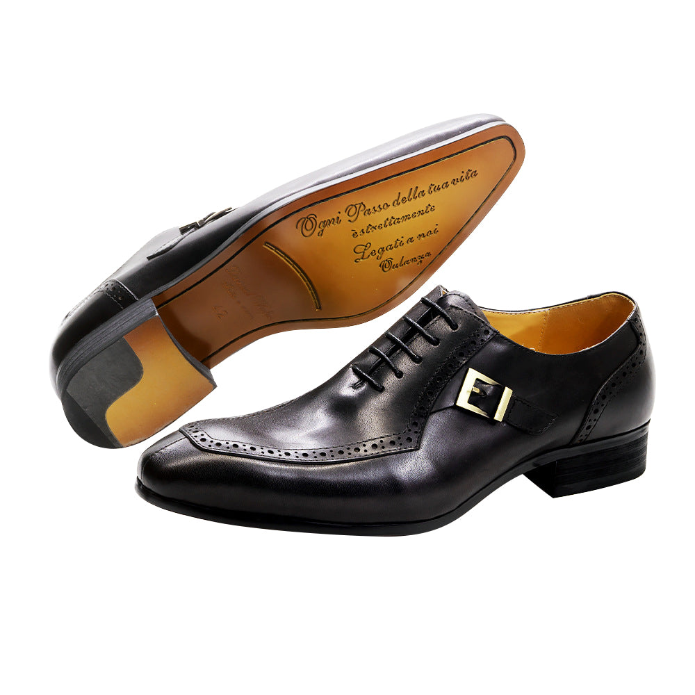 Men's Dress Formal Buckle Longwing Brogues Oxfords