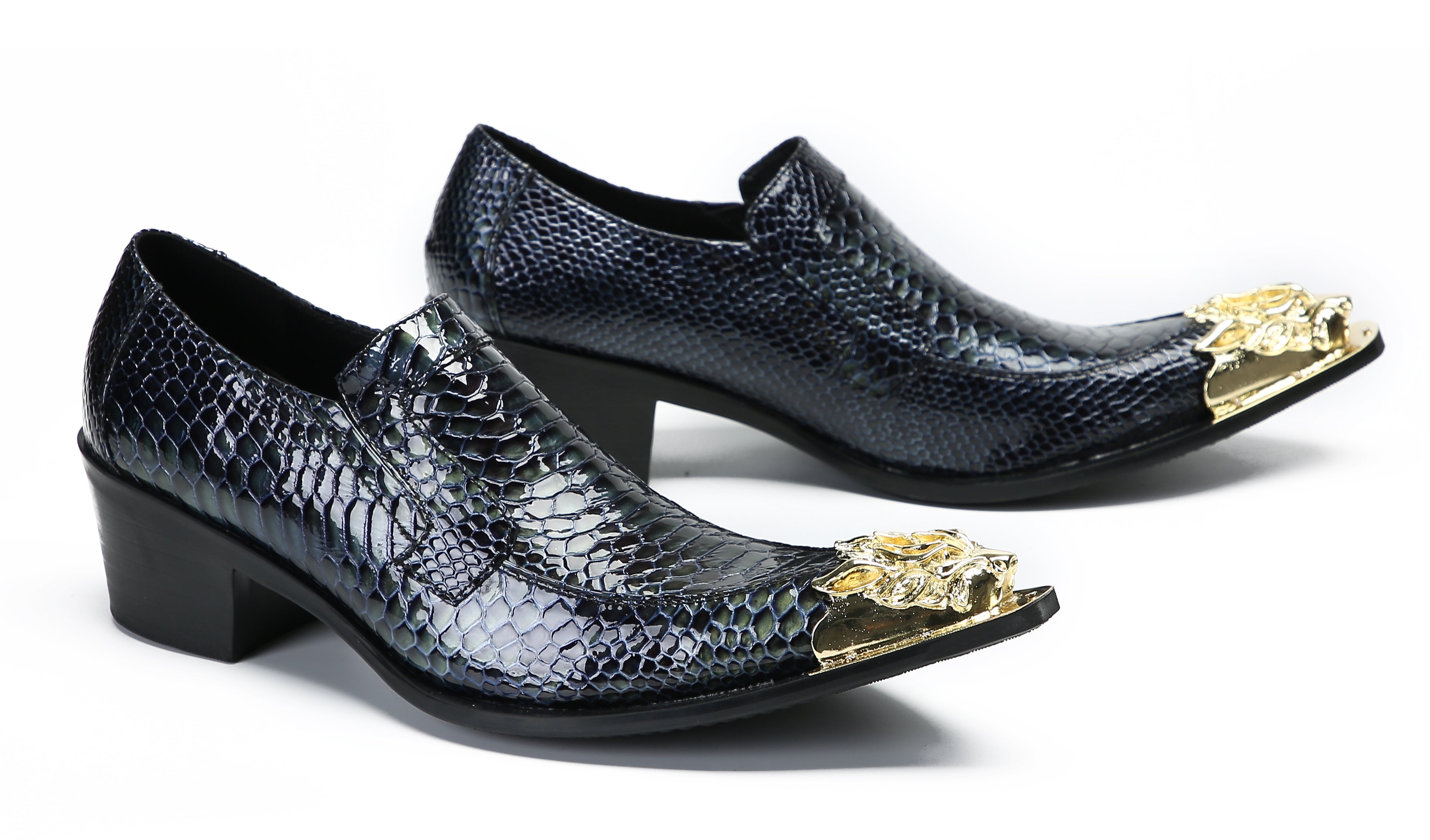 Men's Casual Metal-Tip Toe Western Loafers