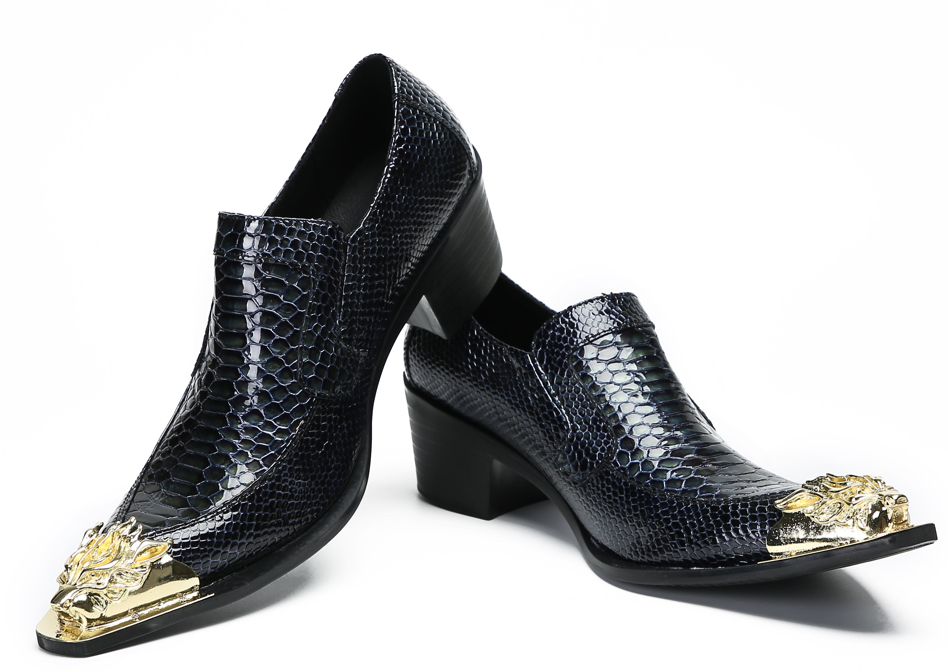 Men's Casual Metal-Tip Toe Western Loafers