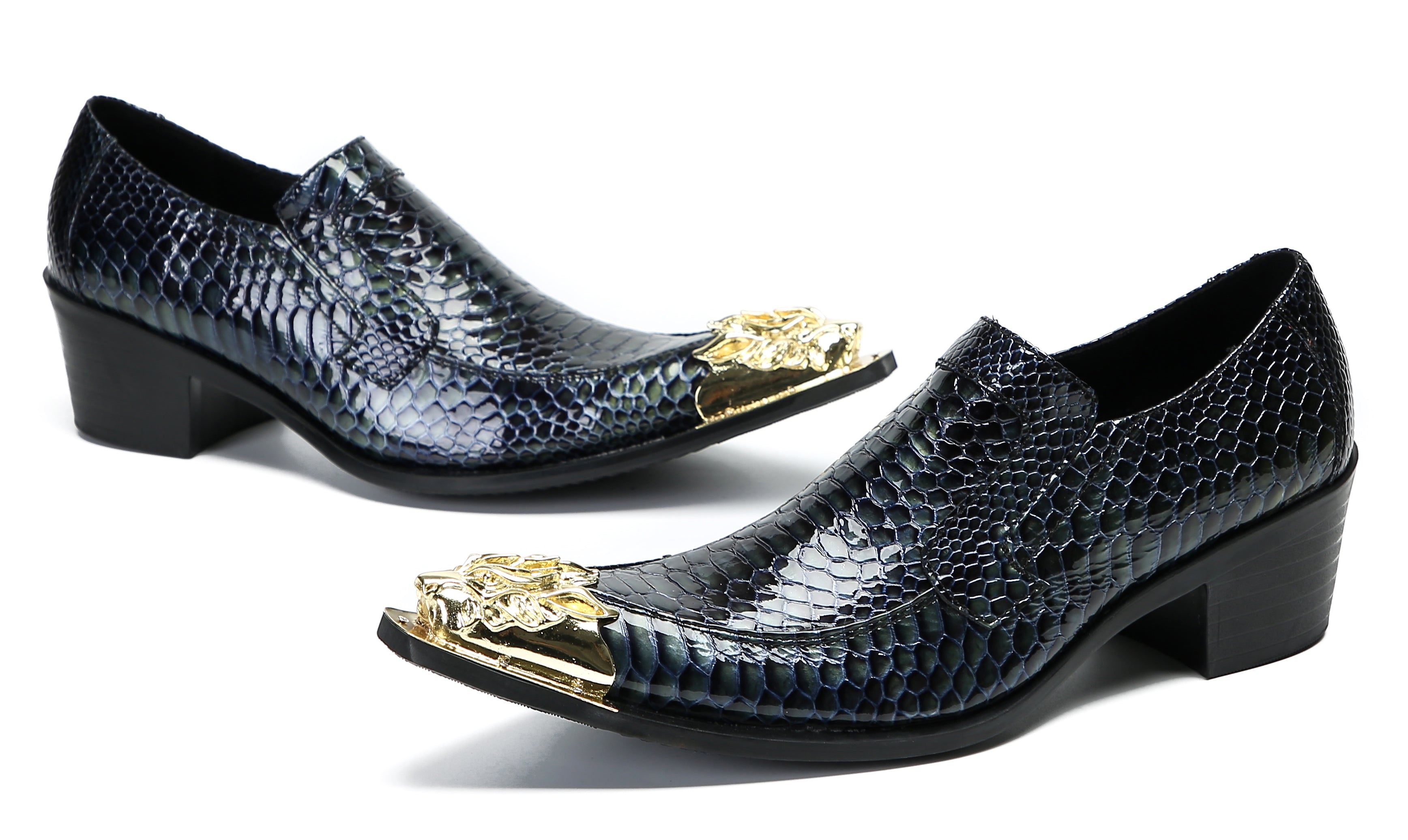 Men's Casual Metal-Tip Toe Western Loafers