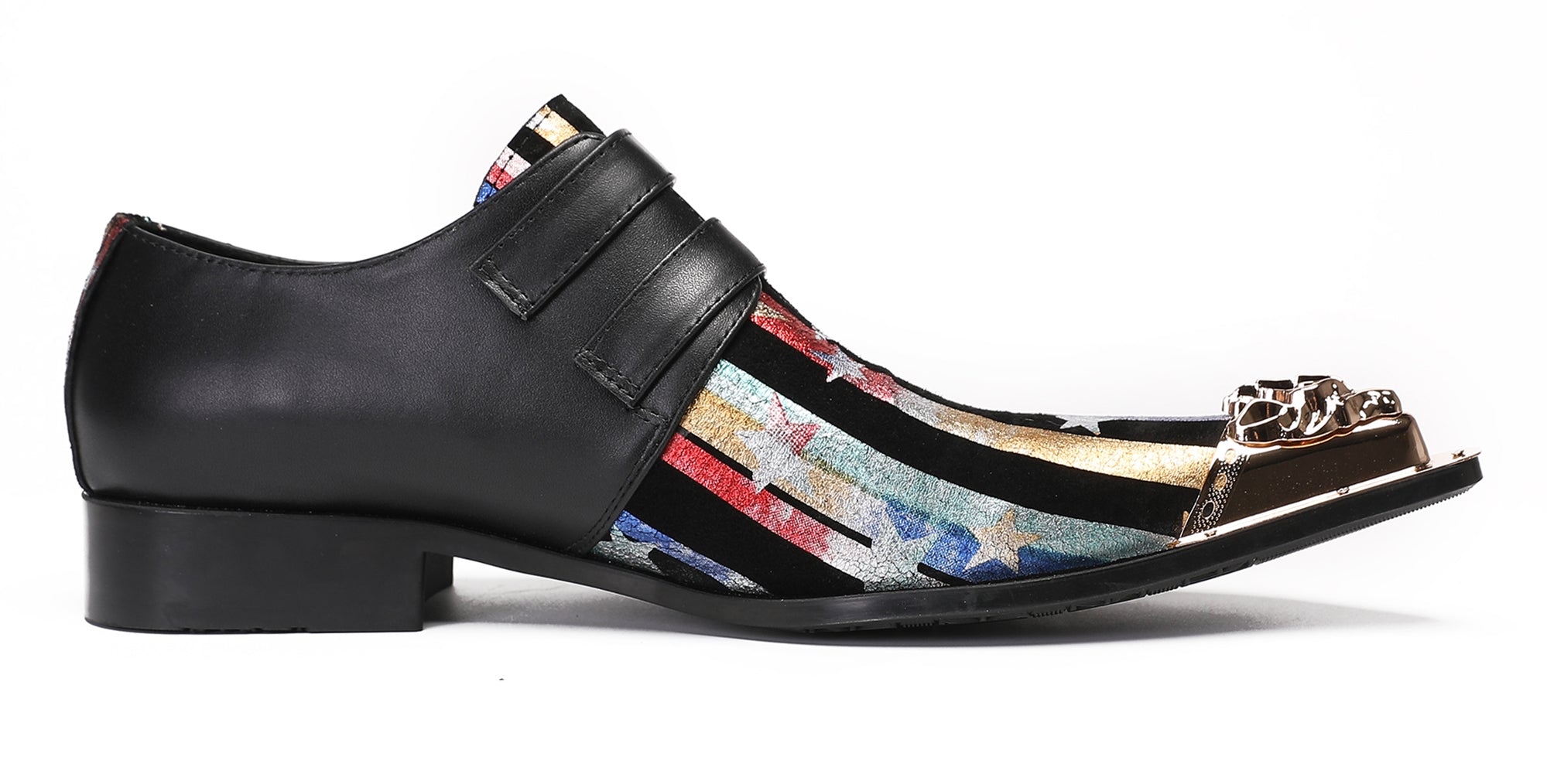 Mens Casual Dress Double Buckle Western Loafers