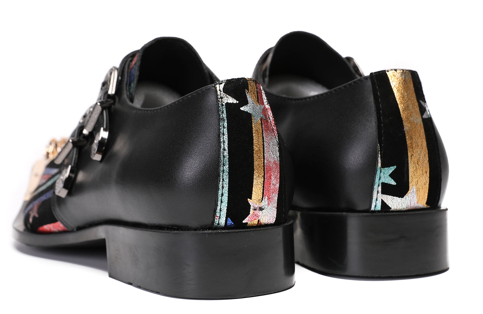 Mens Casual Dress Double Buckle Western Loafers