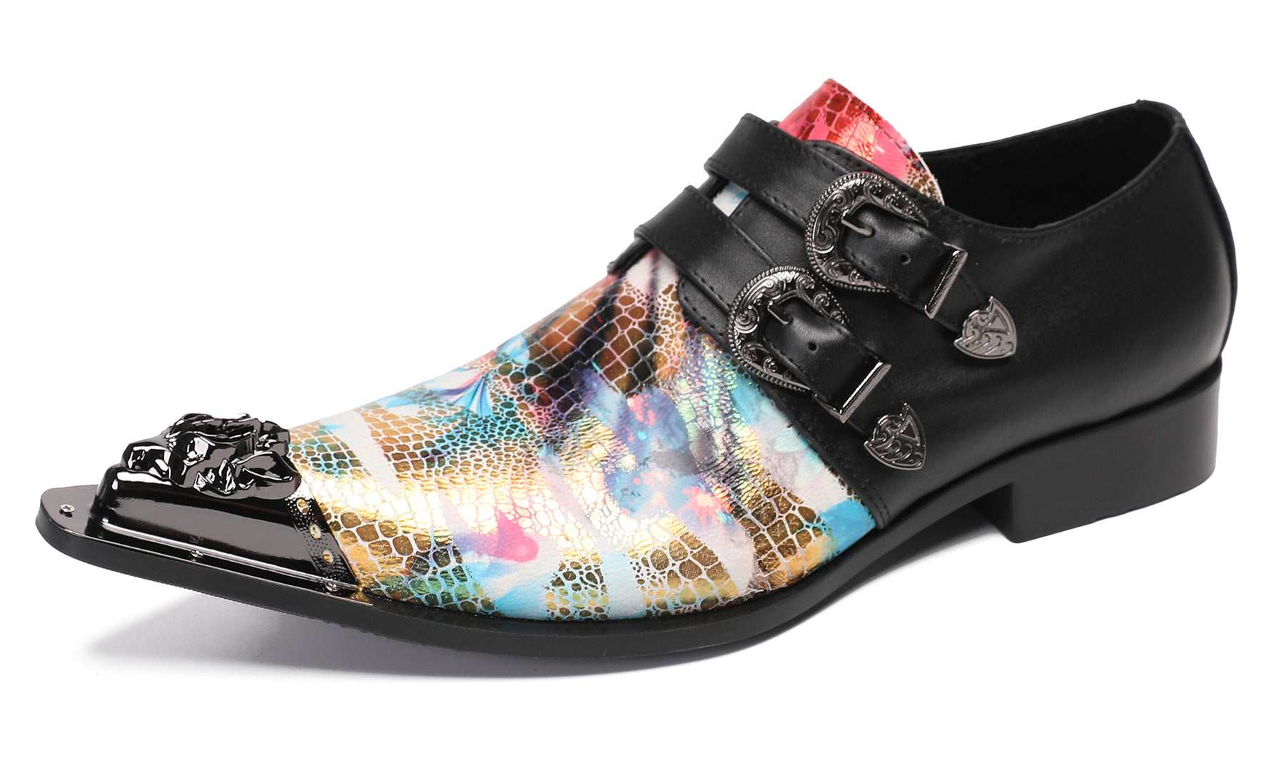 Mens Casual Dress Two Tone Western Loafers