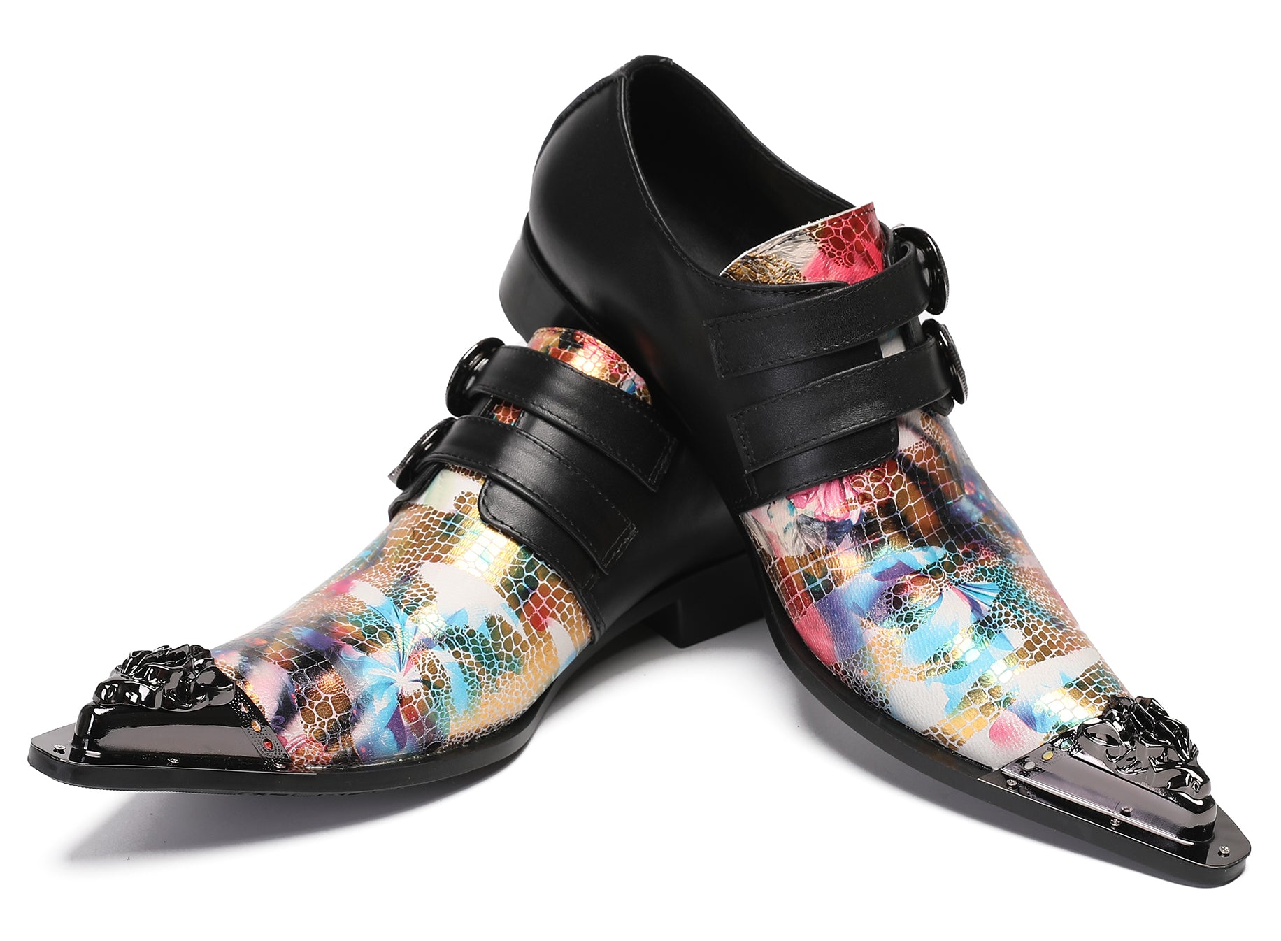 Mens Casual Dress Two Tone Western Loafers
